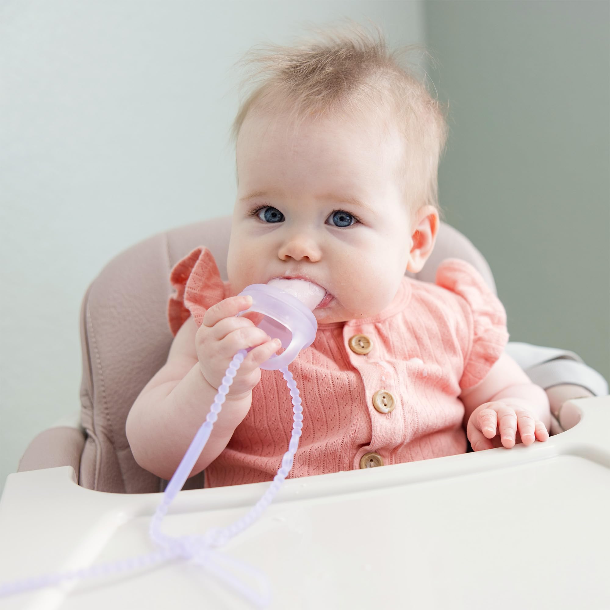 Olababy Silicone Baby Toy Straps - Secure Teethers, Sippy Cups, Bottles, Feeding Spoons to High Chairs, Strollers & Car Seats (2 Pack, Kiwi Green) - Perfect for Travel & On-the-Go Feeding Essentials
