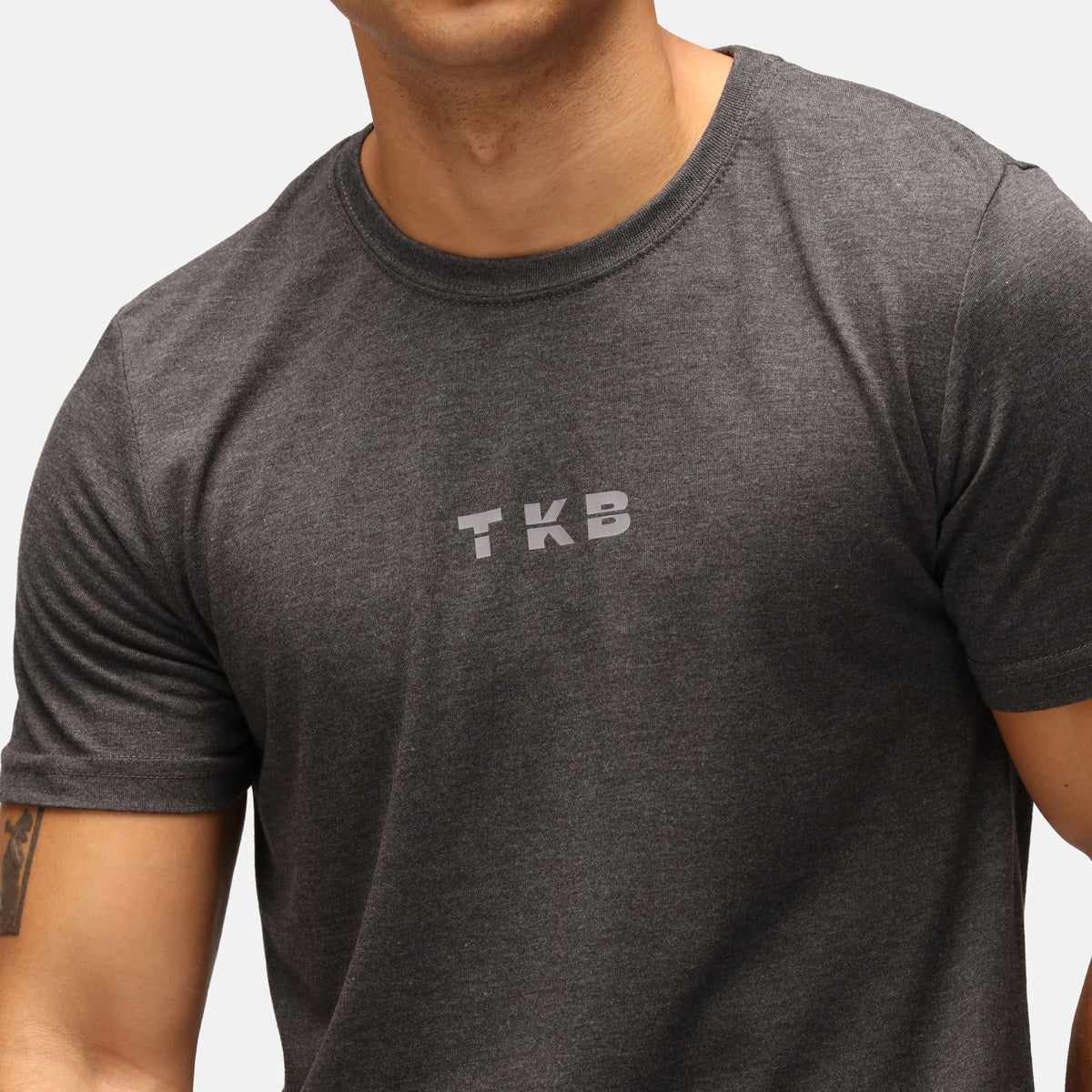 Premium TKB Men's Heather Charcoal Tri-Blend T-Shirt - Soft Comfort Fit Casual Tee for Everyday Wear, Gym & Outdoor Activities