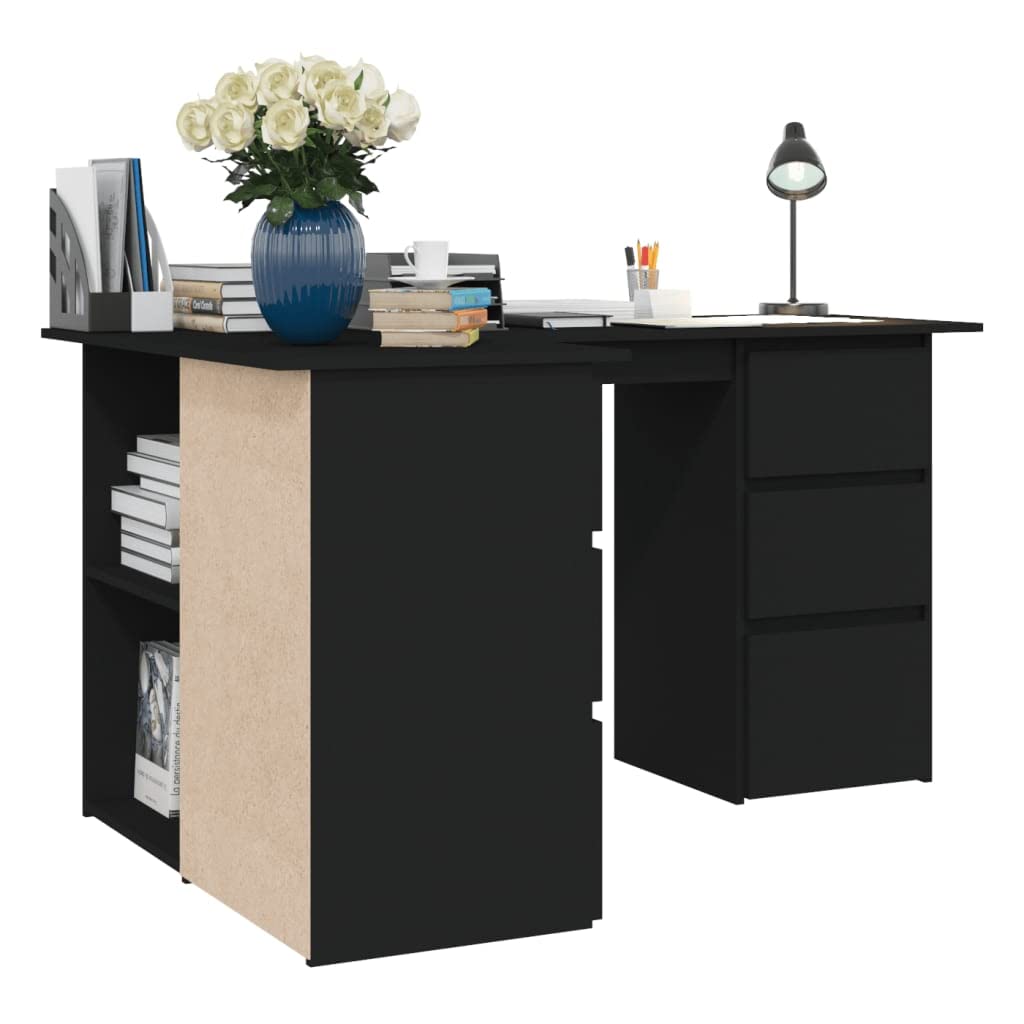 Industrial L-Shaped Corner Computer Desk 57.1