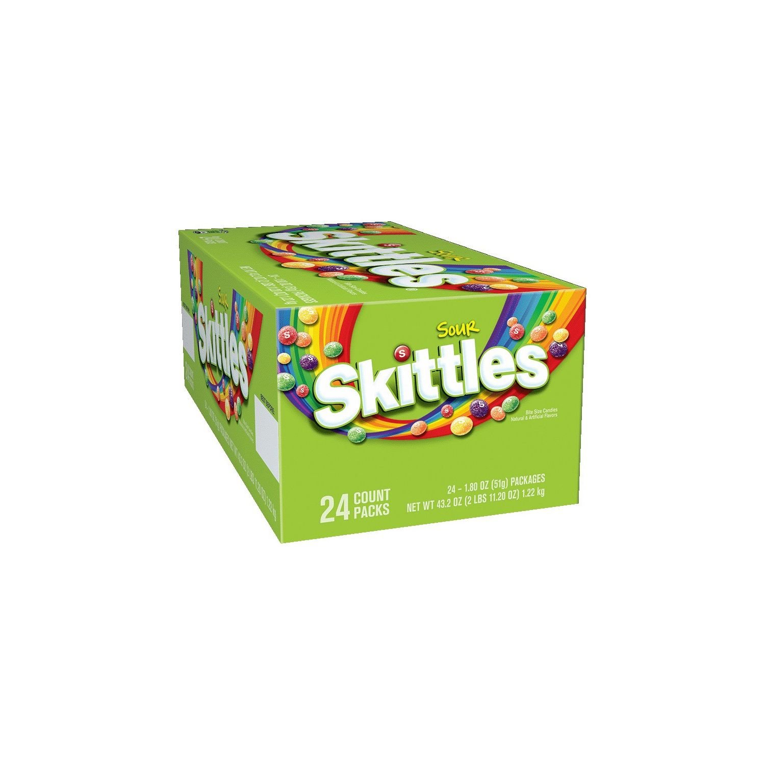 Sour Skittles Candy - 24 Pack of 1.8 Ounce Bags (6 Pack) | Tangy Fruit Flavored Chewy Candy for Parties, Halloween Treats & Movie Snacks