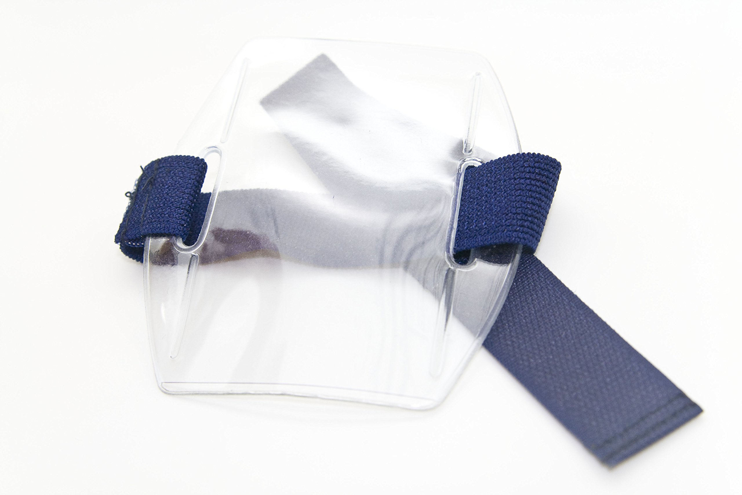 25pcs Armband ID Badge Holder with Adjustable Blue Strap - Waterproof & Durable for Nurses, Security, Events - Perfect for Hospitals, Gyms & Workplaces