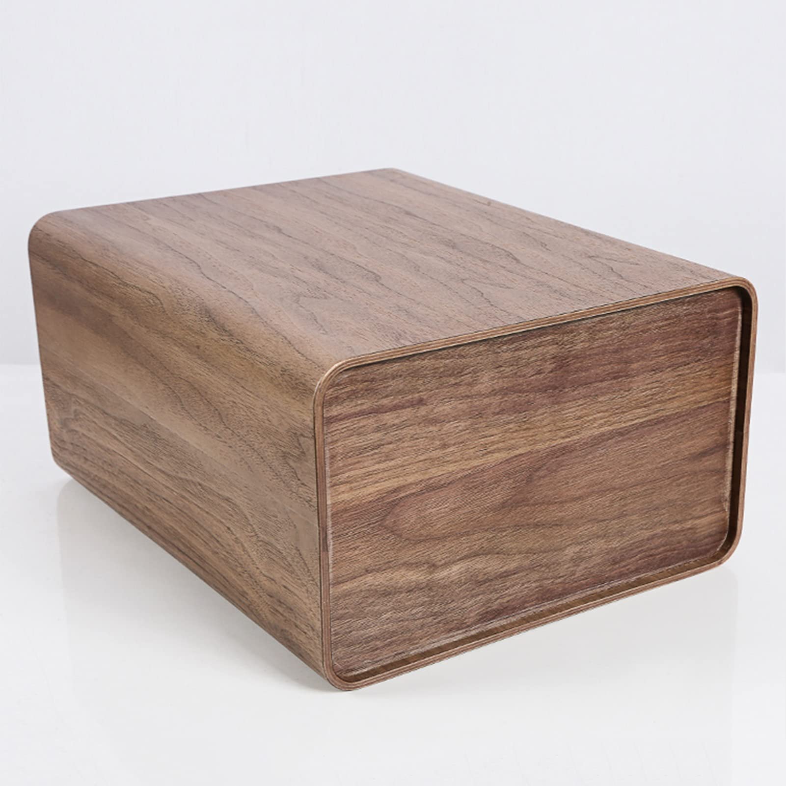 Walnut Wood Trash Can - 26 x 16 x 32cm Narrow Waste Bin for Bedroom, Bathroom, Office & Living Room | Uncovered Garbage Container for Home Storage & Paper Recycling