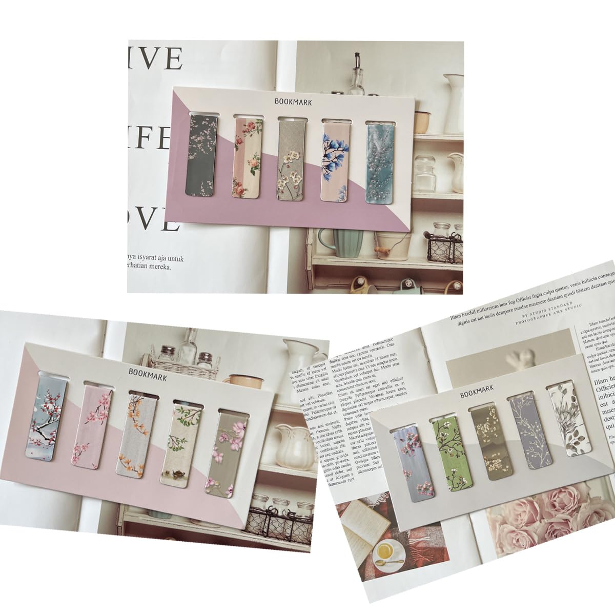 15-Piece Magnetic Bookmarks Set for Women & Men - Floral Style Page Markers for Book Lovers, Students & Teachers | Perfect for Reading, Gifts & Book Club Accessories