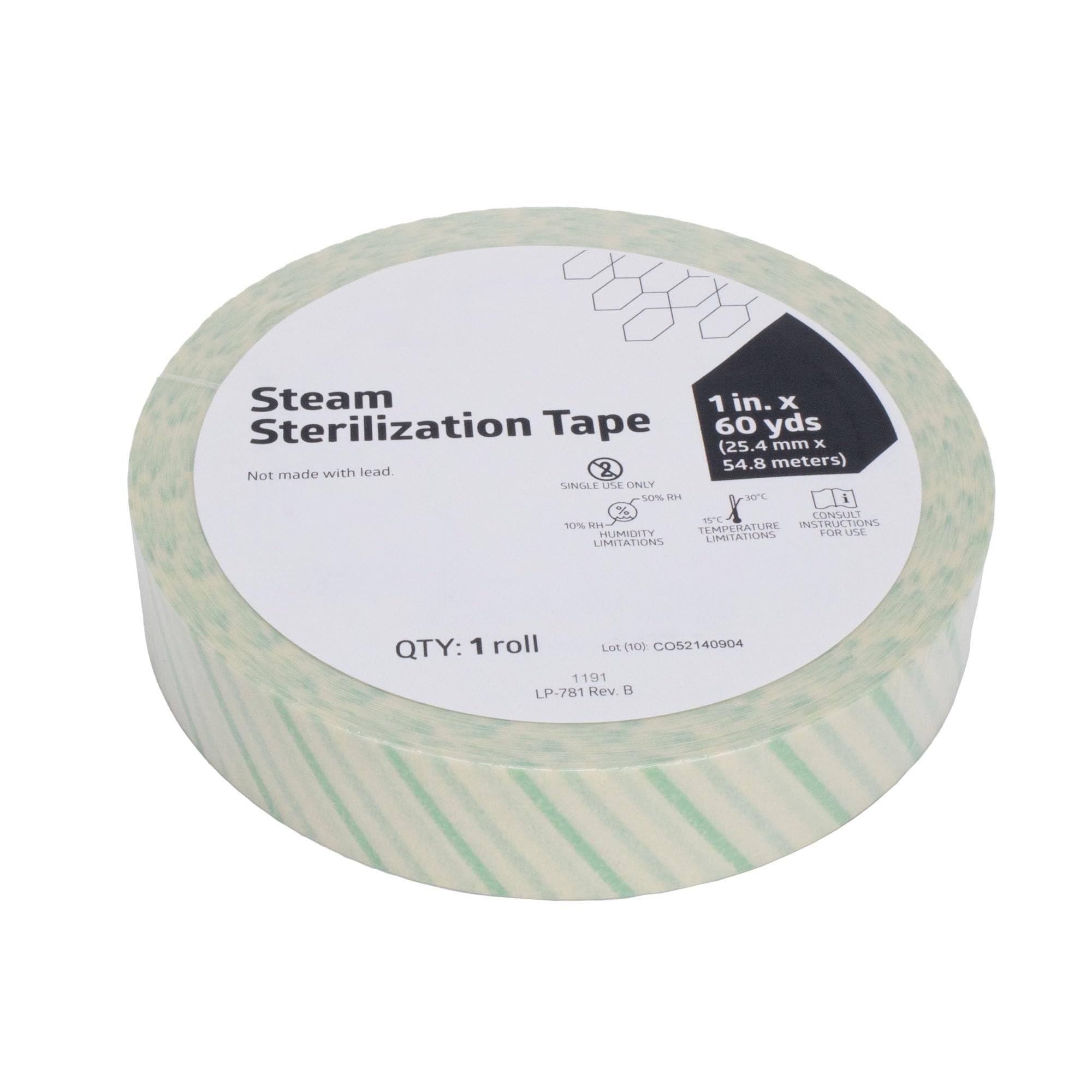 60 Yard Autoclave Tape 1 Inch - Steam Sterilization Indicator Tape for Dental, Surgical & Tattoo Instruments - Chemical & Dry Heat Sterilizer Compatible - Perfect for Medical Clinics, Tattoo Parlors & Laboratories