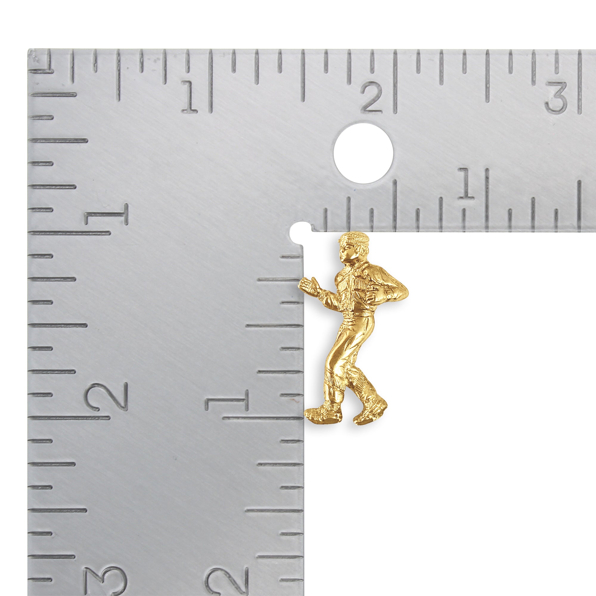 14K Yellow Gold Running Man Pendant Necklace with Diamond Cuts - Perfect for Sports Enthusiasts, Athletes & Fitness Lovers