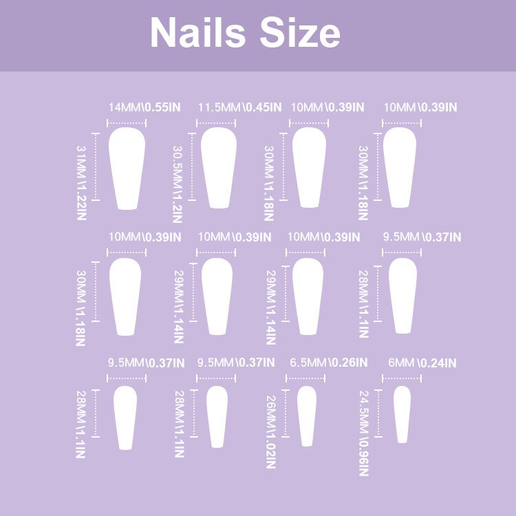 3D Fake Nails Press On - Ocean Series Mermaid Nail Tips, Long French Coffin False Nails for Manicure | Perfect for Parties, Weddings, Beach Vacations & Special Occasions