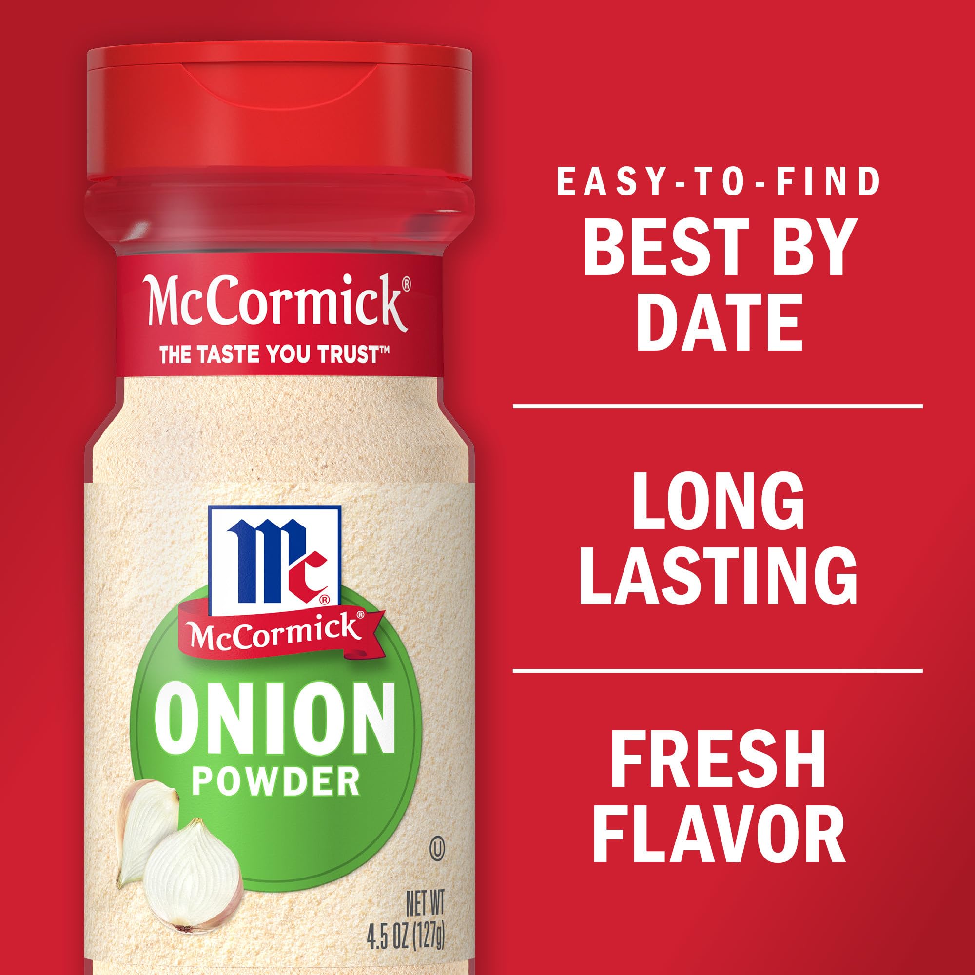 McCormick Onion Powder 4.5 oz (Pack of 12) | Bulk Spices for Cooking, Baking & Seasoning | Perfect for Soups, Stews, BBQ Rubs & Homemade Seasoning Blends