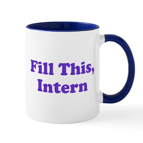 White/Navy Inside - Fill This Intern Coffee Mug Mug