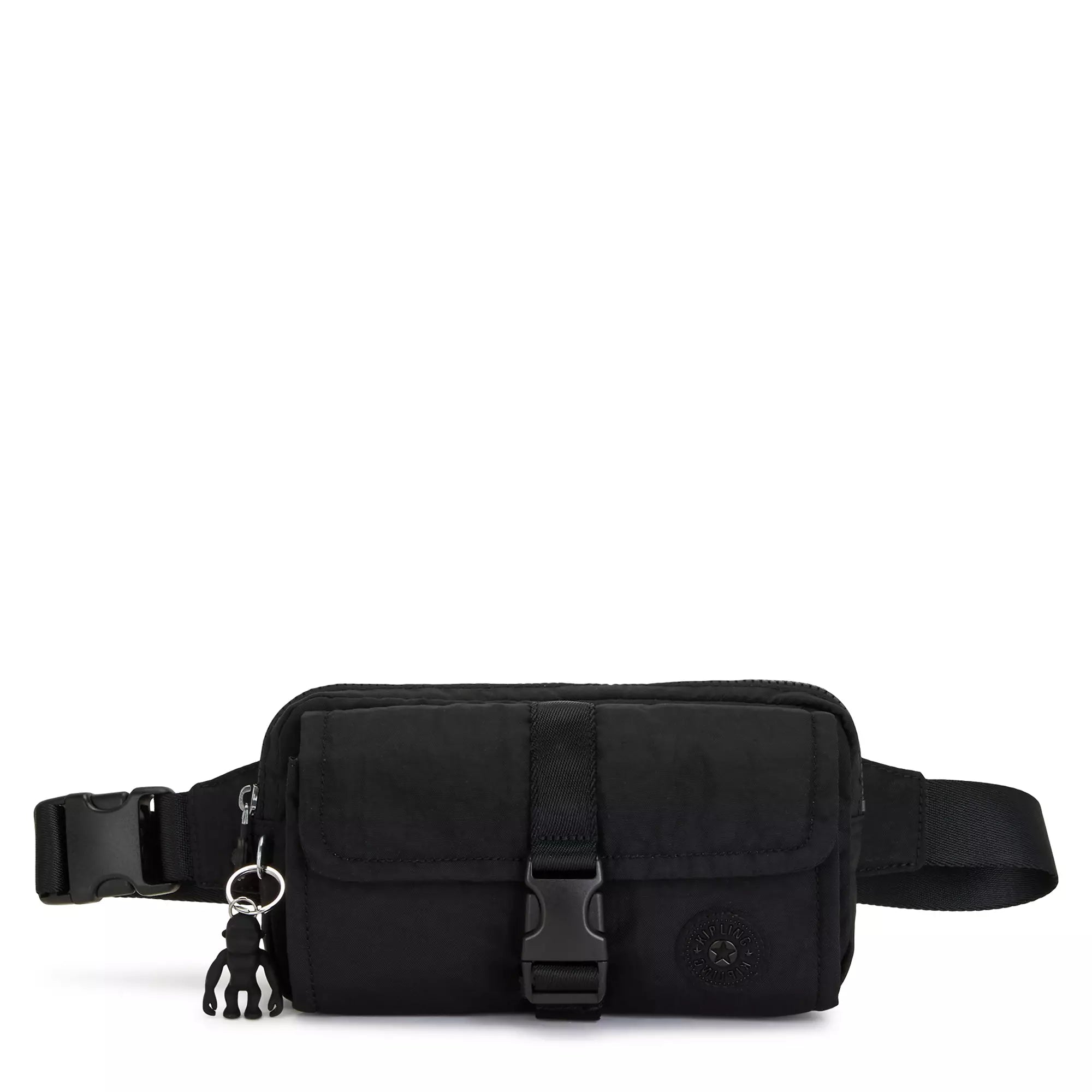 Kipling Izzet Waist Pack - Black Crossbody Fanny Pack for Men & Women | Water-Resistant Travel Belt Bag for Hiking, Running, Gym & Everyday Use (Size M23)