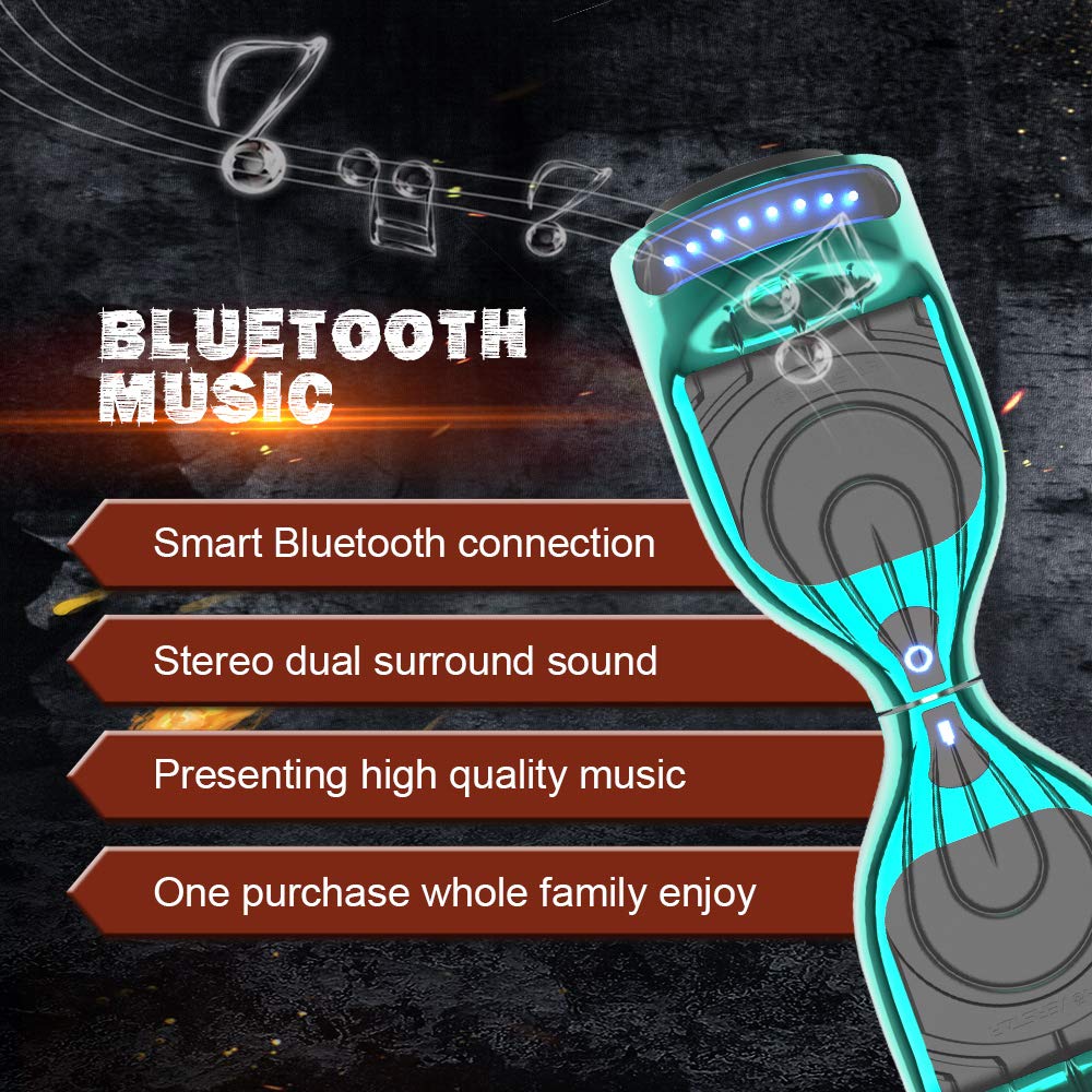 Certified HS2.01 Hoverboard with Bluetooth, LED Lights & Flash Wheels - Self Balancing Electric Scooter for Kids & Adults - Perfect for Commuting, Indoor Fun & Outdoor Adventures