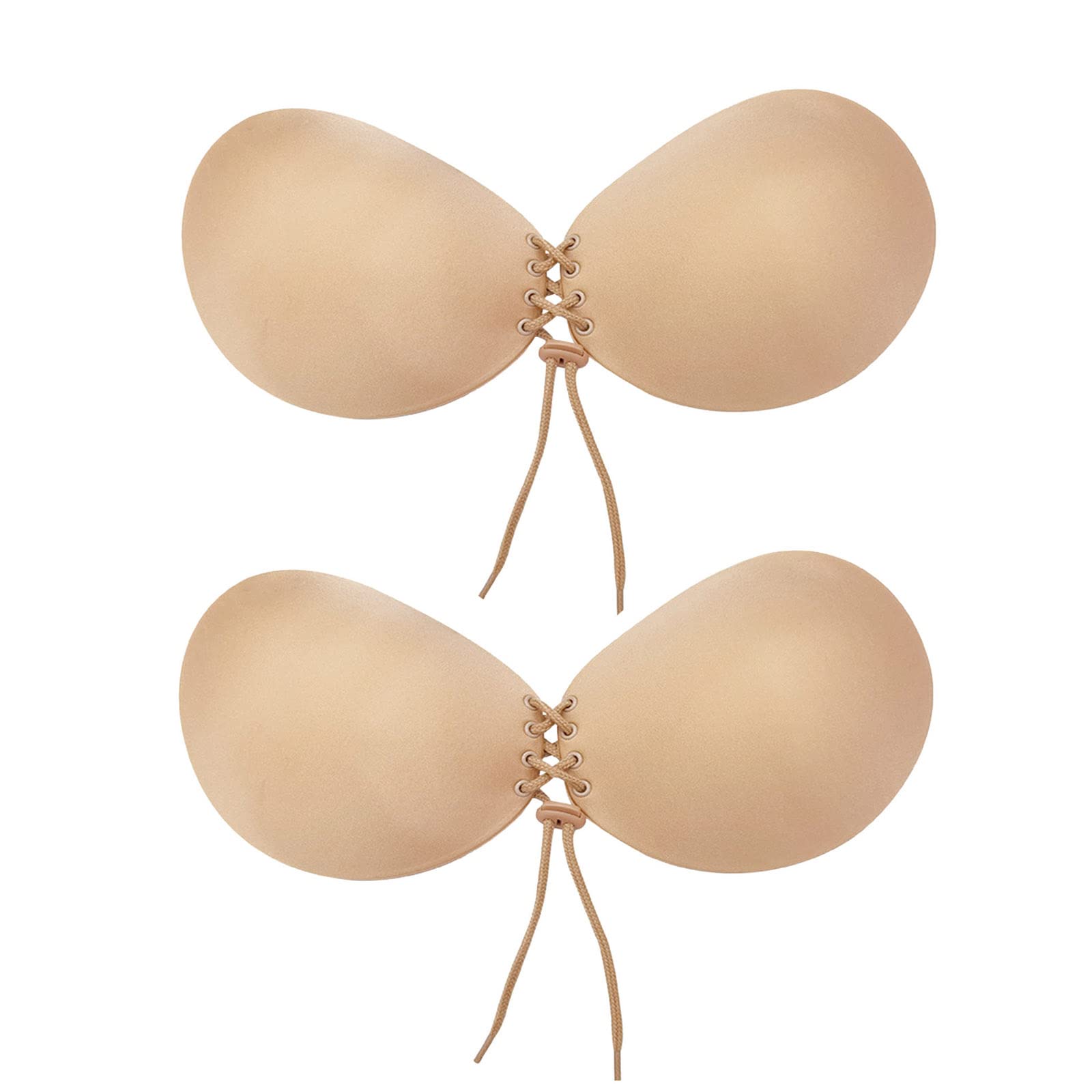 TRYSPUN Adhesive Bras for Women – 2 Pairs Strapless Sticky Invisible Push Up Silicone Bras – Perfect for Backless Dresses, Wedding Gowns & Special Occasions