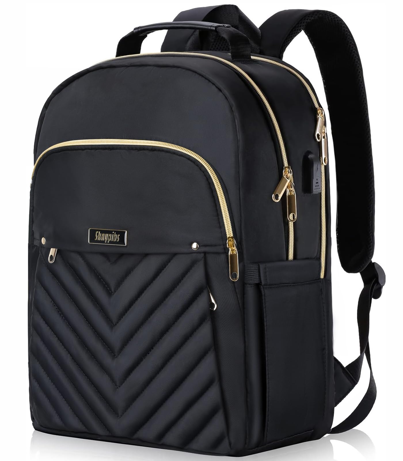 Stylish Black Backpack for Women & Girls - Durable School Backpack, College Book Bag, Daypack for High School & Travel - Perfect for Students, Commuters & Daily Use (Mochilas Escolares)