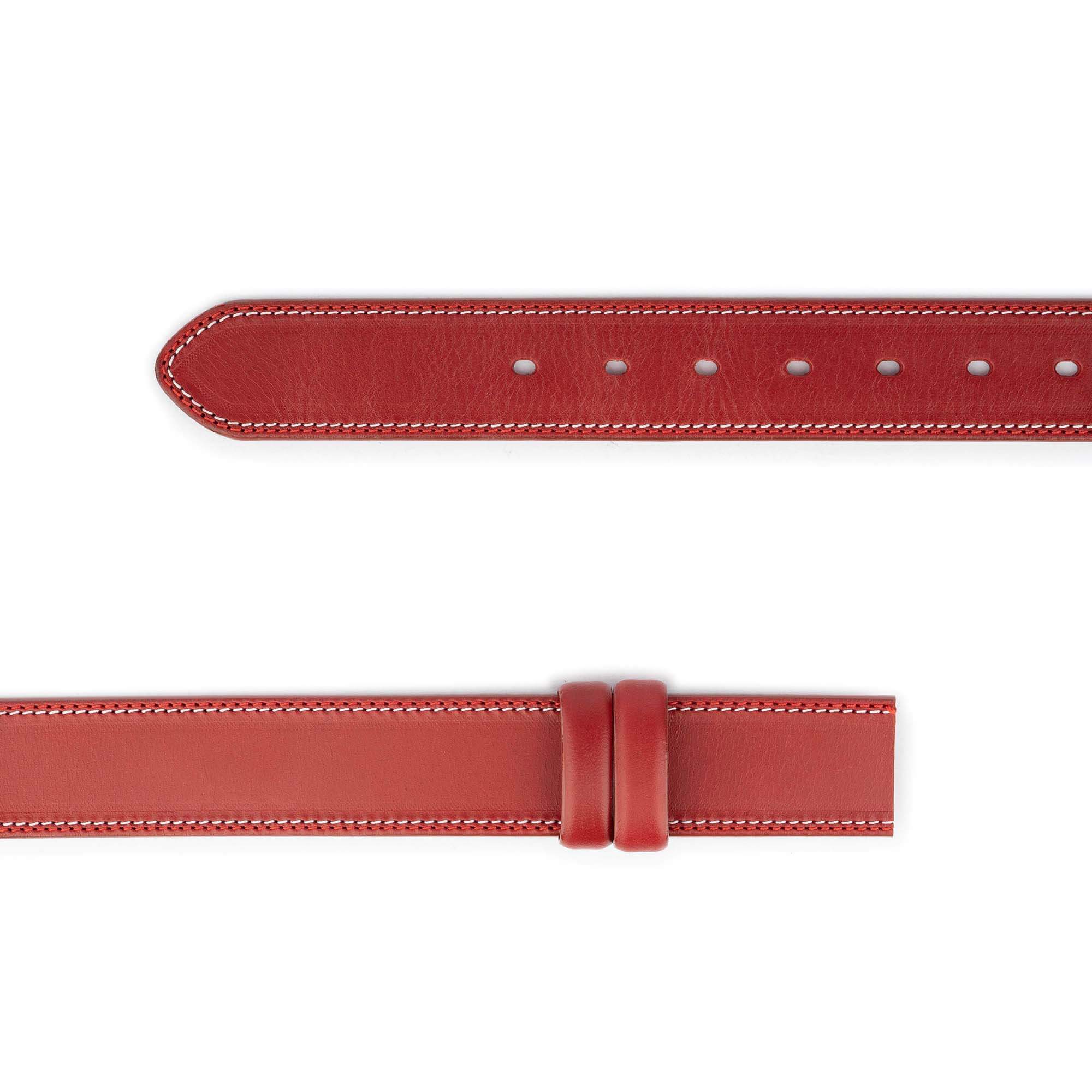 Genuine Red Leather Belt Replacement Strap for Cartier Buckles - Adjustable 4.0cm Width - Perfect for Dress Watches, Formal Attire & Luxury Accessories