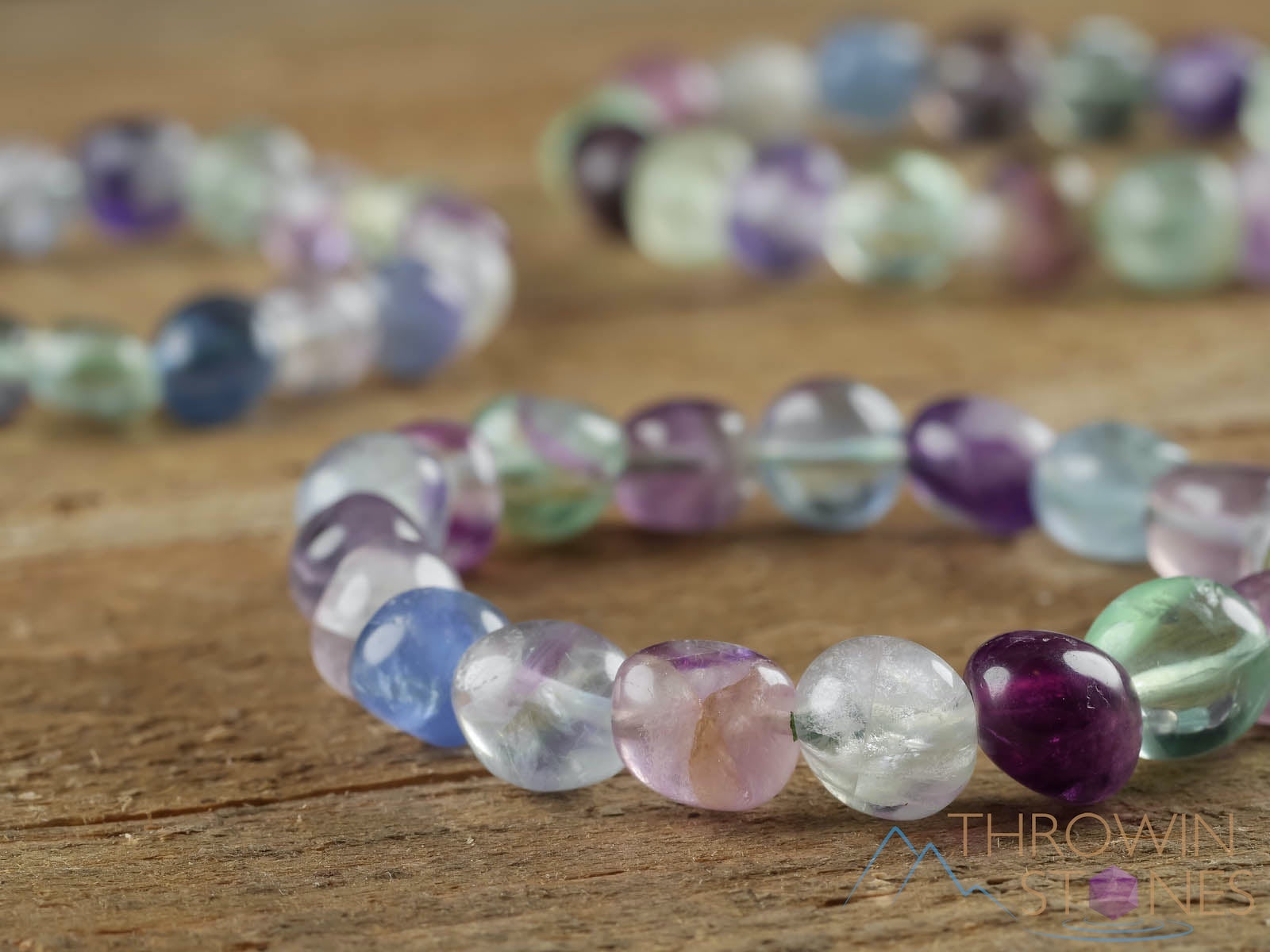 FLUORITE Crystal Bracelet - Tumbled Beads Handmade Healing Jewelry for Women, Petite Beaded Bracelet for Stress Relief & Positive Energy - Perfect for Meditation, Yoga & Spiritual Healing (E0066)