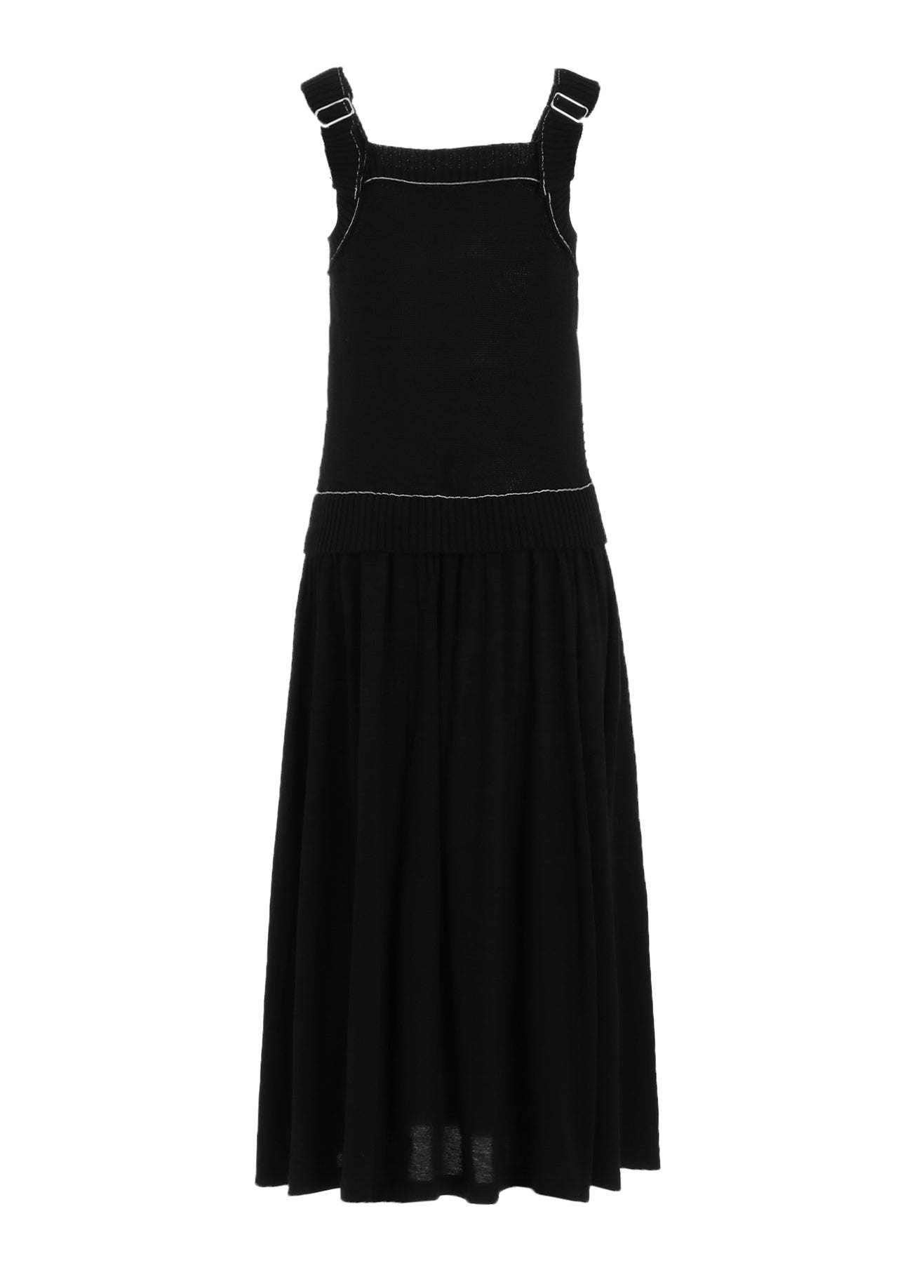 Cable Knit Jersey Suspenders Dress for Women - Elegant Stretchy Comfortable Outfit for Office, Party, and Casual Wear