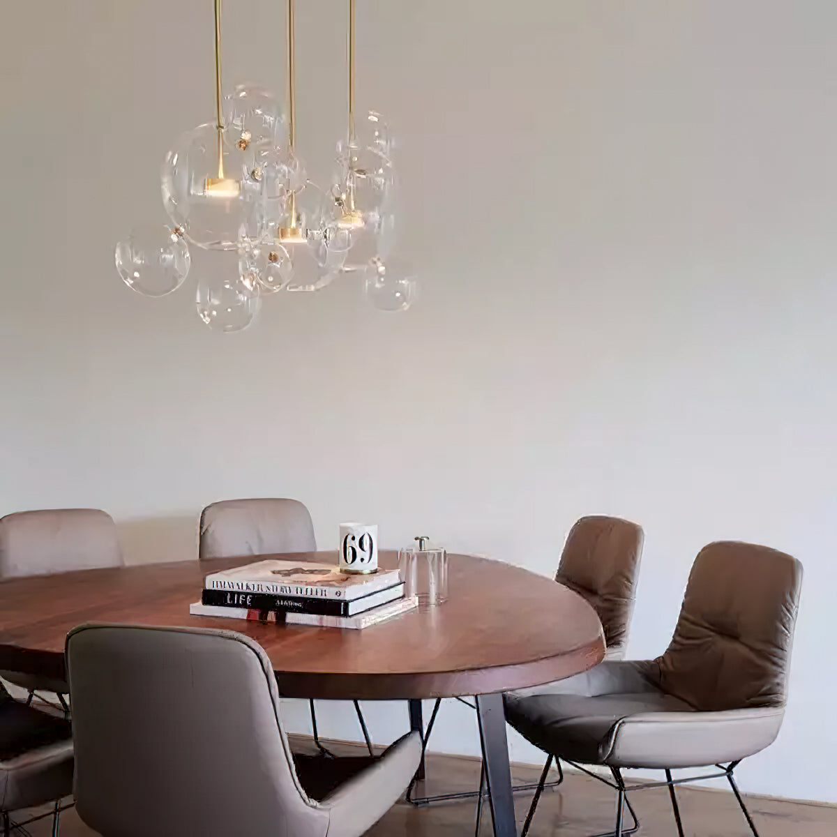 Murlamp Bubble Pendant Light - Modern Glass Globe Ceiling Fixture for Dining Room, Kitchen Island & Bedroom Lighting | Dimmable LED Hanging Lamp for Home Decor