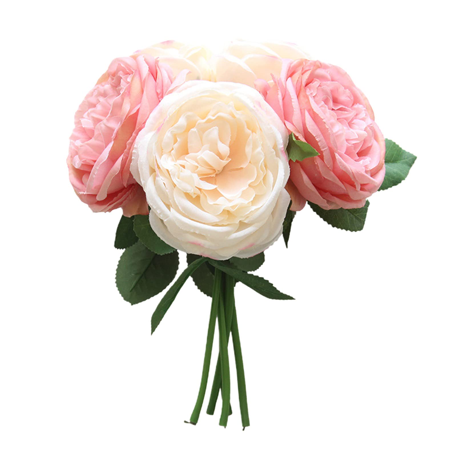 5 Head Artificial Silk Rose Flower - Realistic Fake Flower for Wedding Bouquet, Home Decor, Office & Party Decoration