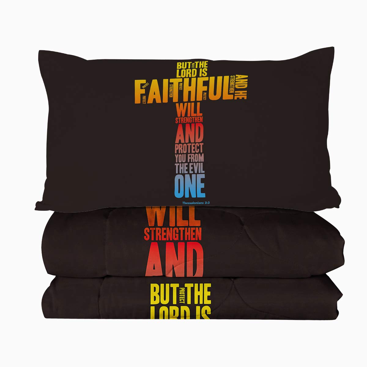 BlessLiving Religious Comforter Set - Faith-Inspired Bible Verse Bedding Collection | 3-Piece Twin/Twin XL Bedspread | Soft, Comfortable & Machine Washable | Perfect for Christian Home Decor, Prayer Rooms & Spiritual Gifts for Men & Women