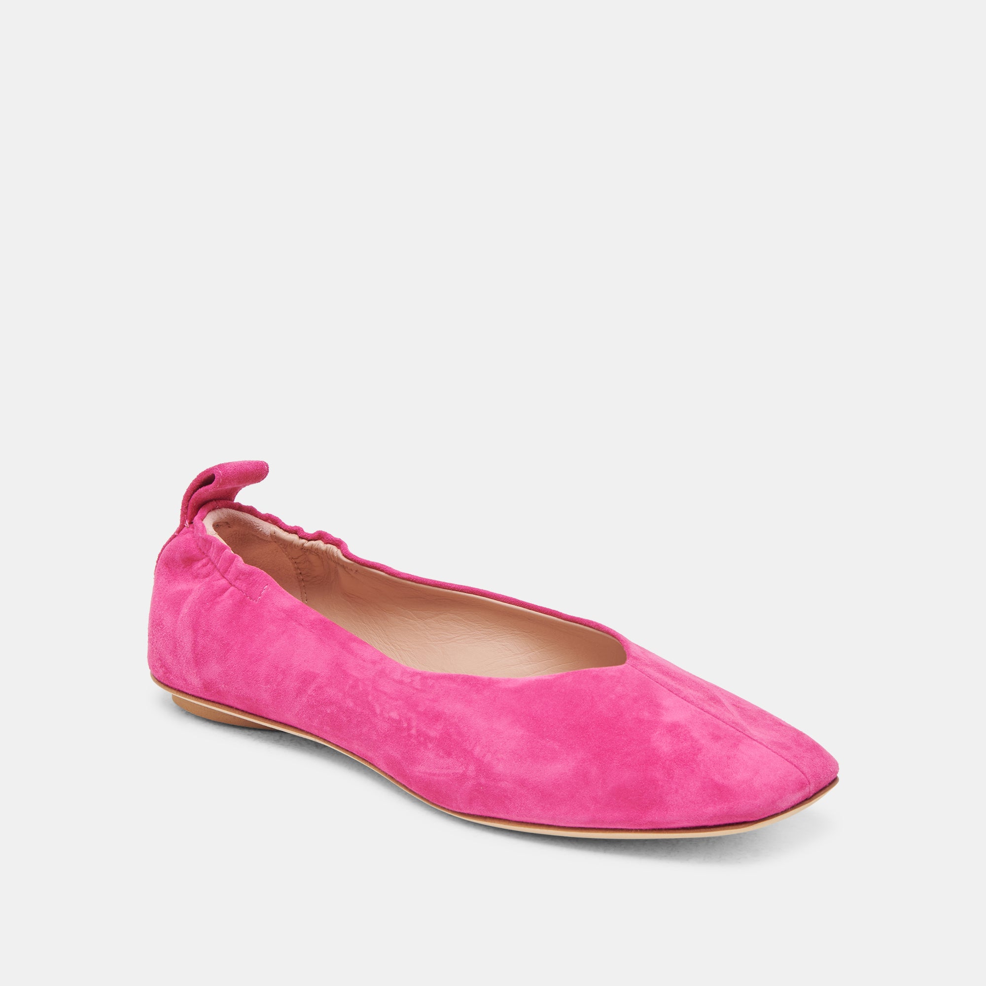 VINNIE Women's Ballet Flats - Fuchsia Suede Comfortable Slip-On Shoes for Casual Wear, Office & Daily Outfits