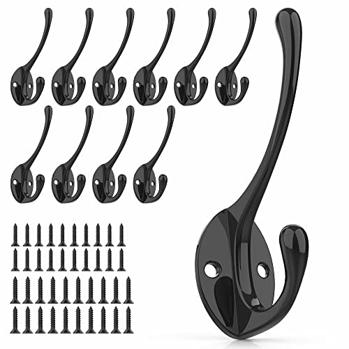 10PCS Black Long Hooks