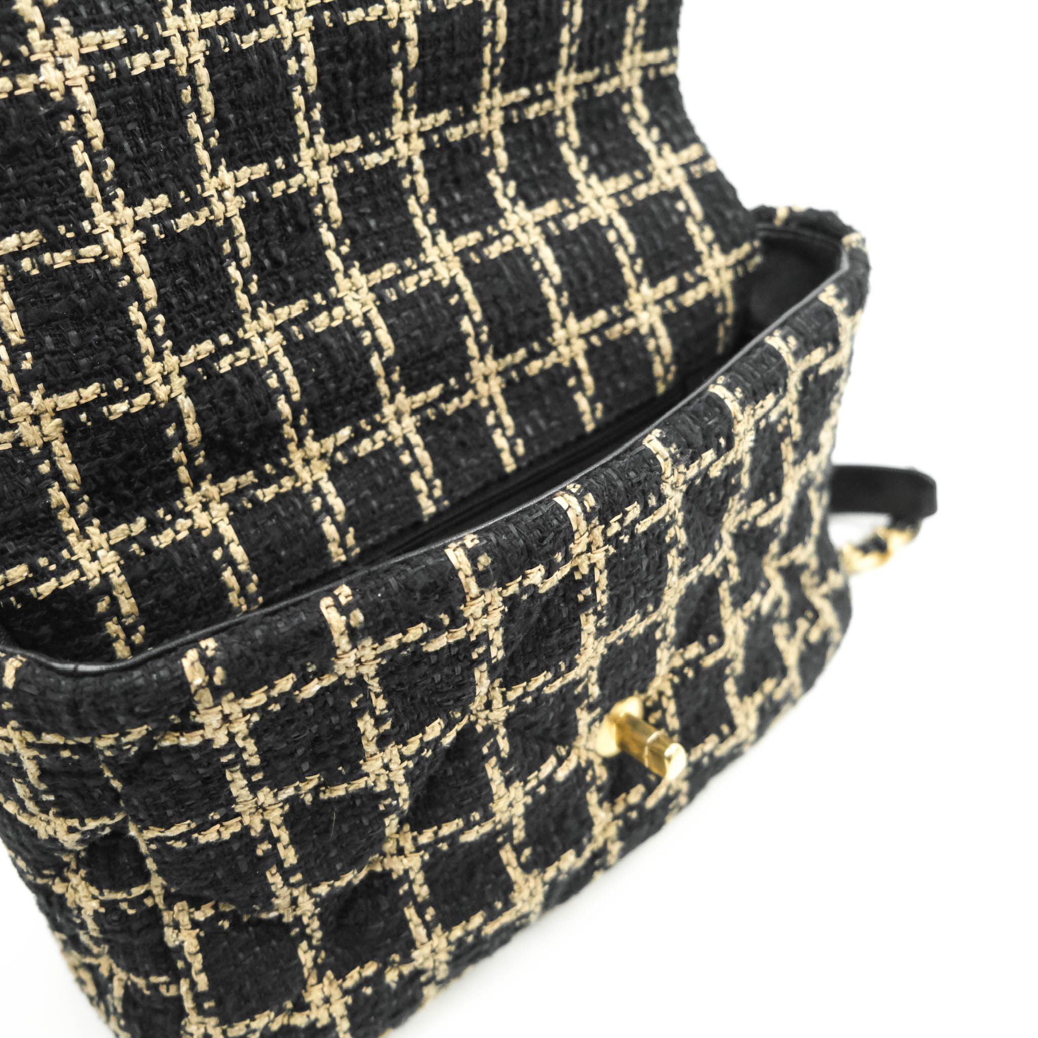 Chanel 19 Medium Handbag in Beige & Black Tweed with Mixed Hardware - Luxury Designer Shoulder Bag for Women, Perfect for Work, Evening Events & Travel