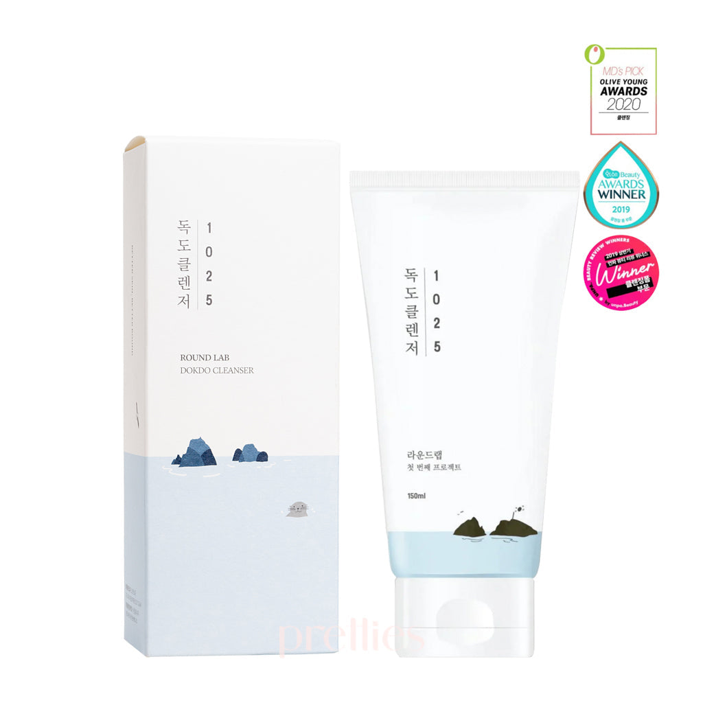 ROUND LAB 1025 Dokdo Cleanser 150ml - Gentle Daily Facial Cleanser for All Skin Types | Hydrating & Soothing Face Wash | Perfect for Morning & Night Skincare Routine