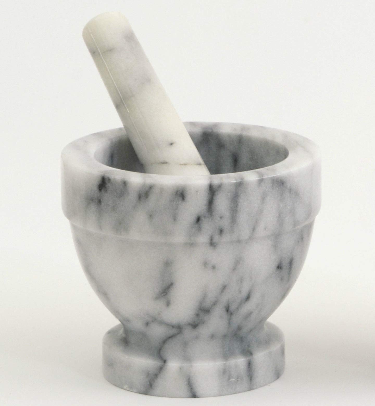 Handmade White Marble Mortar and Pestle Set 12x12cm - Classic Italian Vintage Design for Kitchen, Herb Grinding & Spice Crushing - Perfect for Cooking, Baking & Home Decor