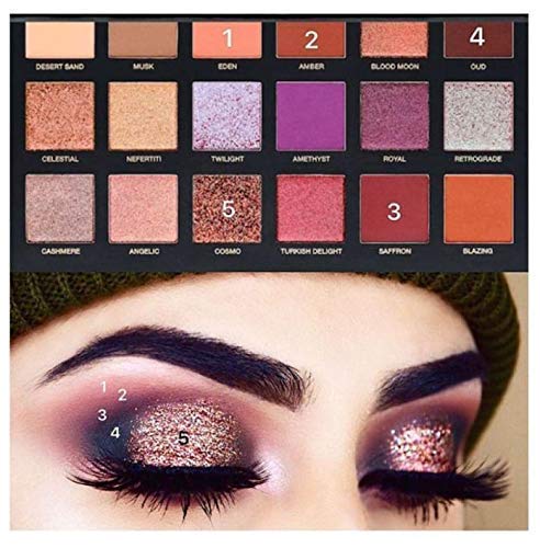 Glowhouse Desert Dusk Eyeshadow Palette - 18 Highly Pigmented Matte & Shimmer Eyeshadows with Mirror | Perfect for Day to Night Makeup Looks, Bridal & Party Makeup