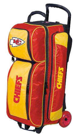 NFL Kansas City Chiefs Triple Roller Travel Bag - Durable Sports Equipment Carrier for Football Games, Gym & Travel