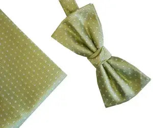 Luxury Green Spot Silk Bow Tie and Pocket Square Set - Elegant Formal Accessories for Weddings, Prom & Special Occasions
