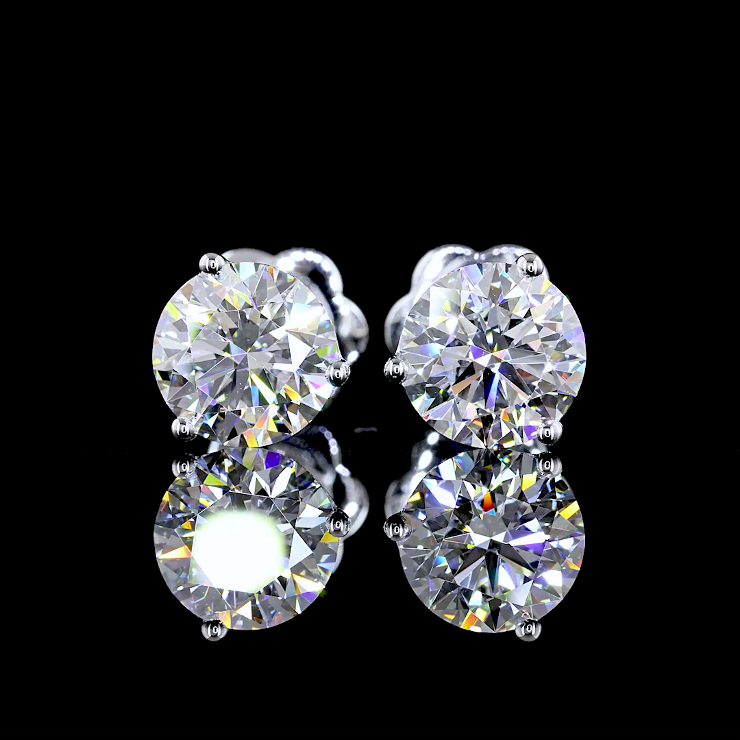 2.47 Carat Lab Grown Round Diamond E VS2 14K White Gold Martini Stud Earrings for Women - Perfect for Weddings, Anniversaries & Special Occasions