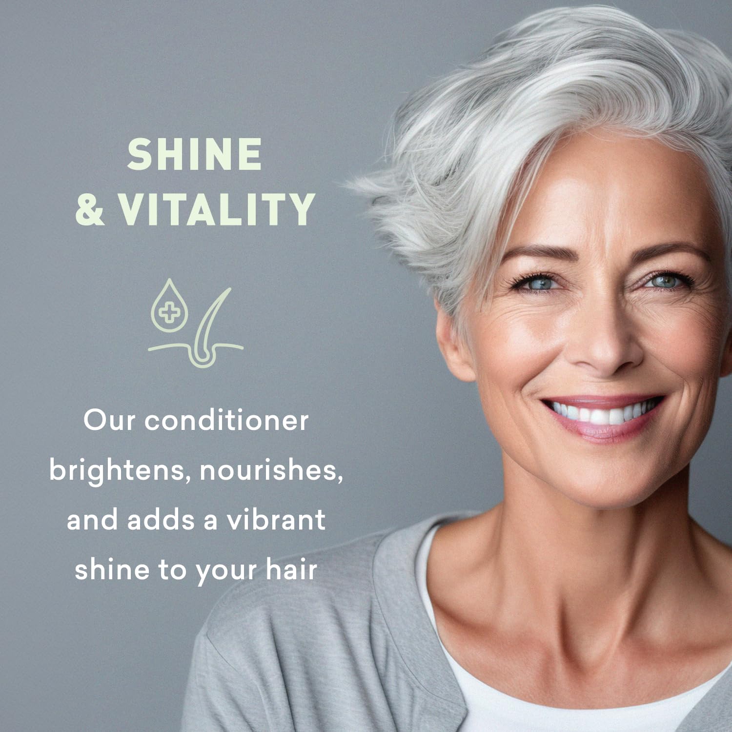 Just Nutritive Gray Hair Conditioner & Leave-In Conditioner 16 oz Duo – Moisturizing & Hydrating for Gray Hair with Natural Ingredients | Perfect for Dry, Damaged Hair at Home or Salon