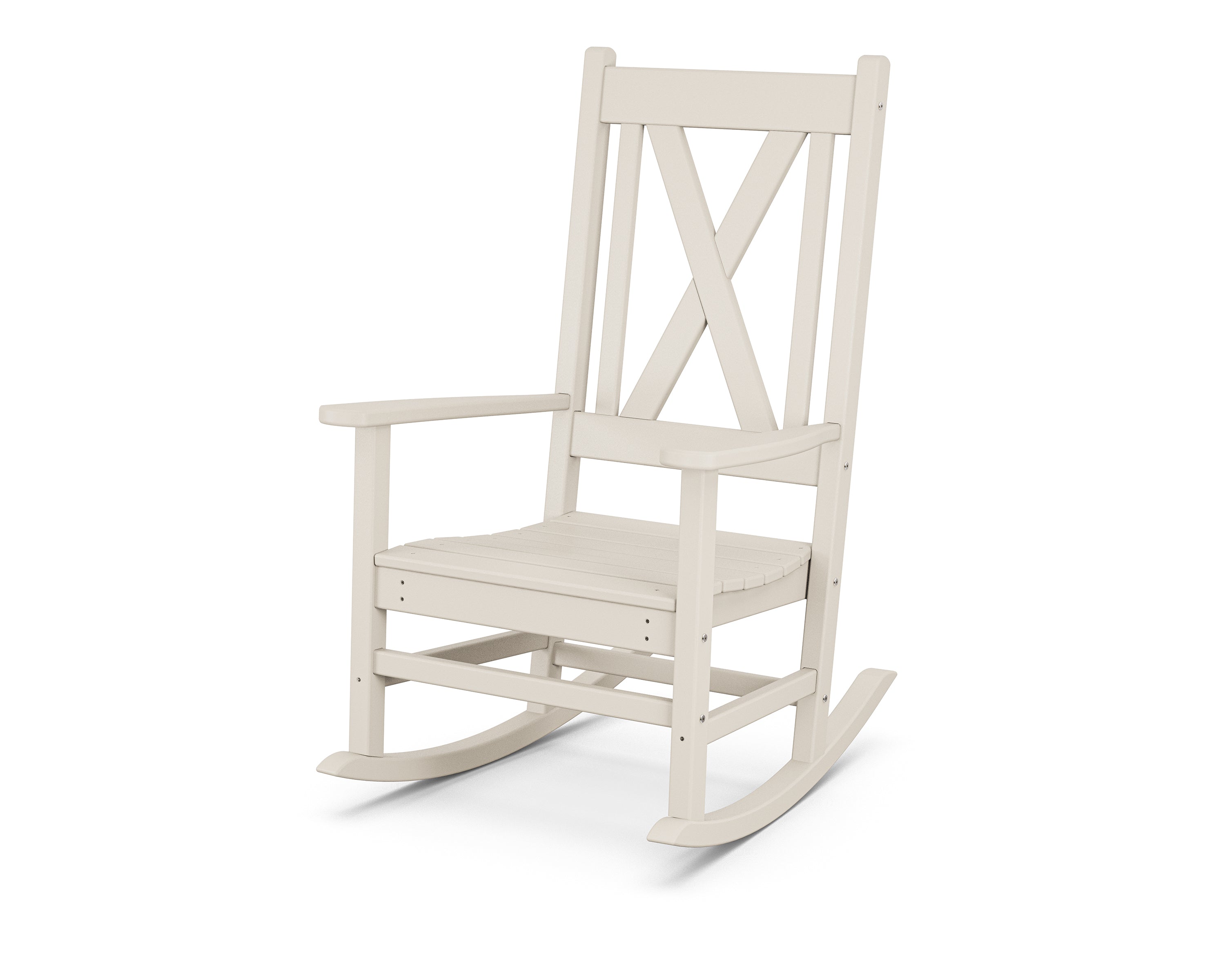 POLYWOOD Braxton All-Weather Porch Rocking Chair - Durable Outdoor Furniture for Patio, Deck & Garden Relaxation