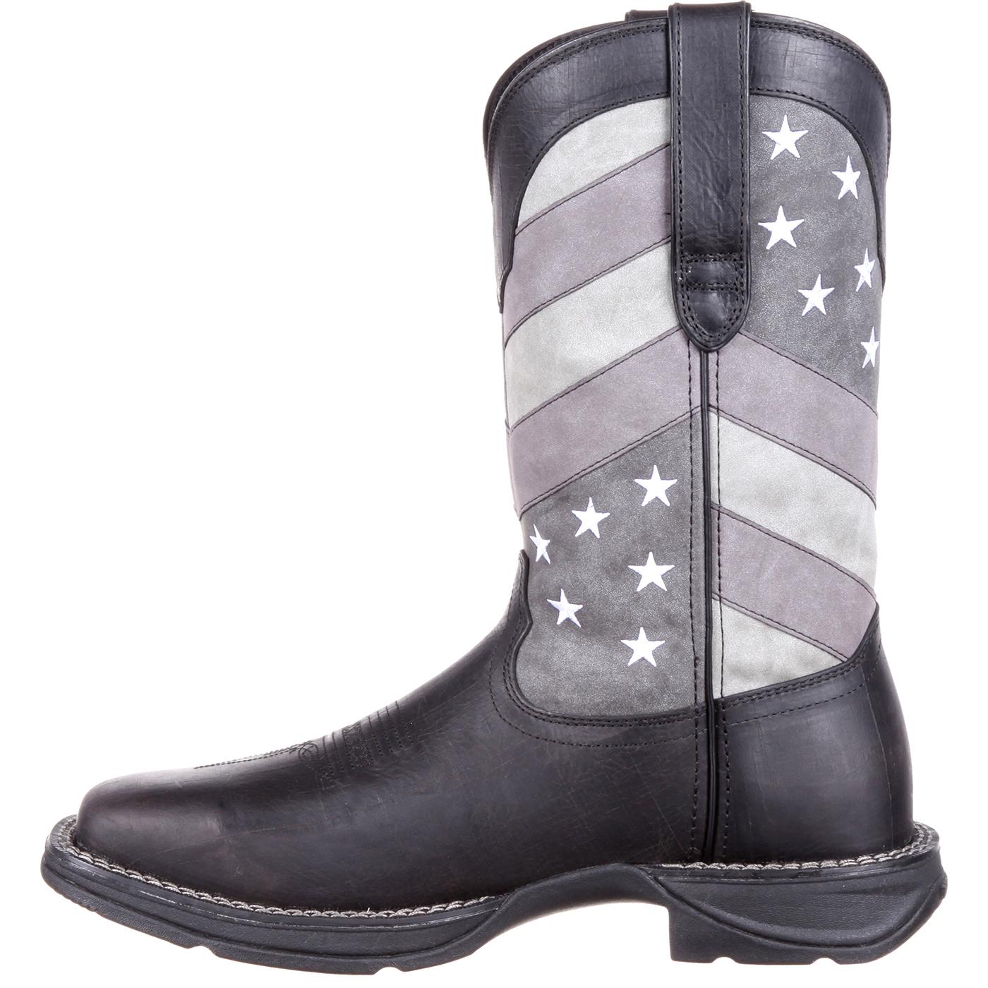 Rebel by Durango Faded Black Flag Western Boots for Men - Genuine Leather Cowboy Boots with Comfortable Fit - Perfect for Rodeo, Country Music Festivals & Western Style Outfits