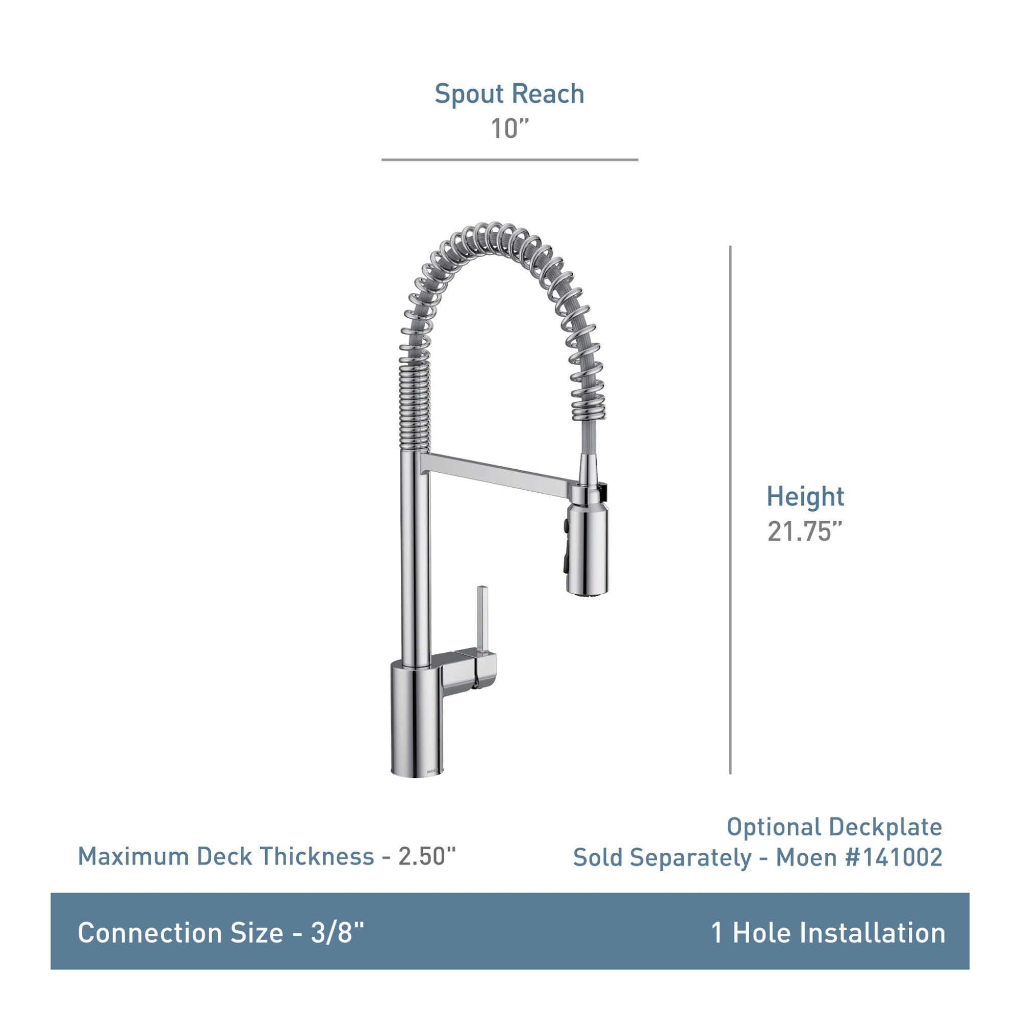 Moen Align Black Stainless Steel Single Handle Pull Down Kitchen Faucet with Power Boost Sprayer - Commercial Grade Pre-Rinse Spring Sink Faucet for Bar, Farmhouse & Restaurant Use - Perfect for High-Traffic Kitchens & Food Prep Areas (Model 5923BLS)
