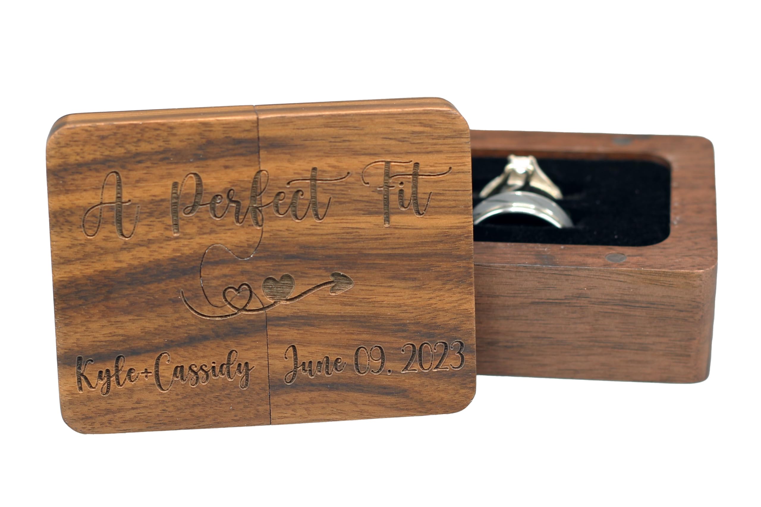 Custom Engraved Wooden Ring Puzzle Box - Perfect Fit for Engagement, Proposal & Ring Bearer - Unique Personalized Gift for Weddings & Special Occasions