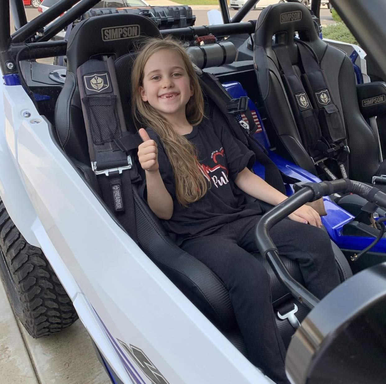 UTV Junior Seat - Universal Fit for Stock & Aftermarket Seats - Blue with Black 5-Point Harness - Safe Off-Roading for Kids - Perfect for Youth ATV, Side-by-Side & UTV Adventures