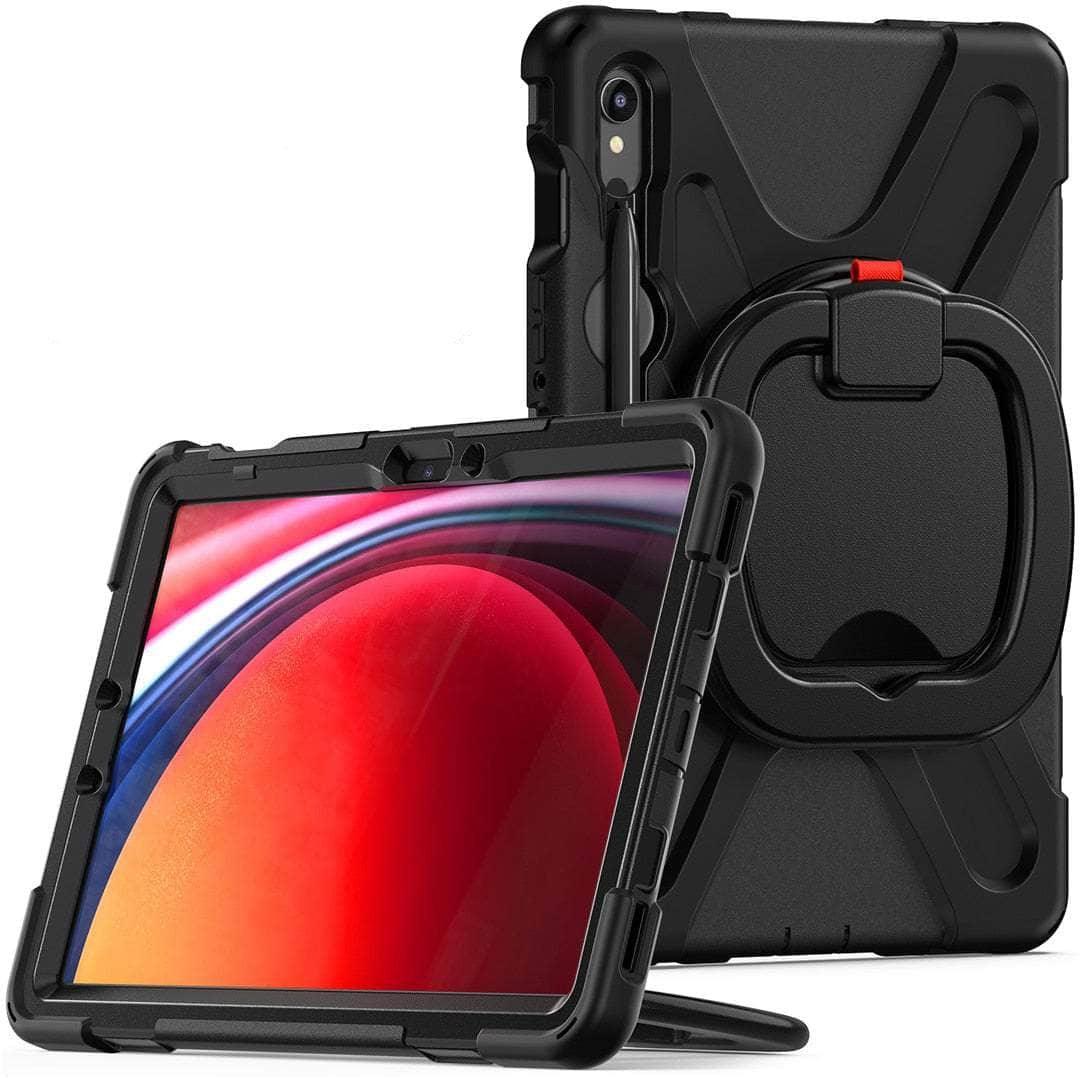 Samsung Galaxy Tab S9 Rotating Shockproof Rugged Case - 360° Swivel Stand for Work, Gaming & Outdoor Adventures