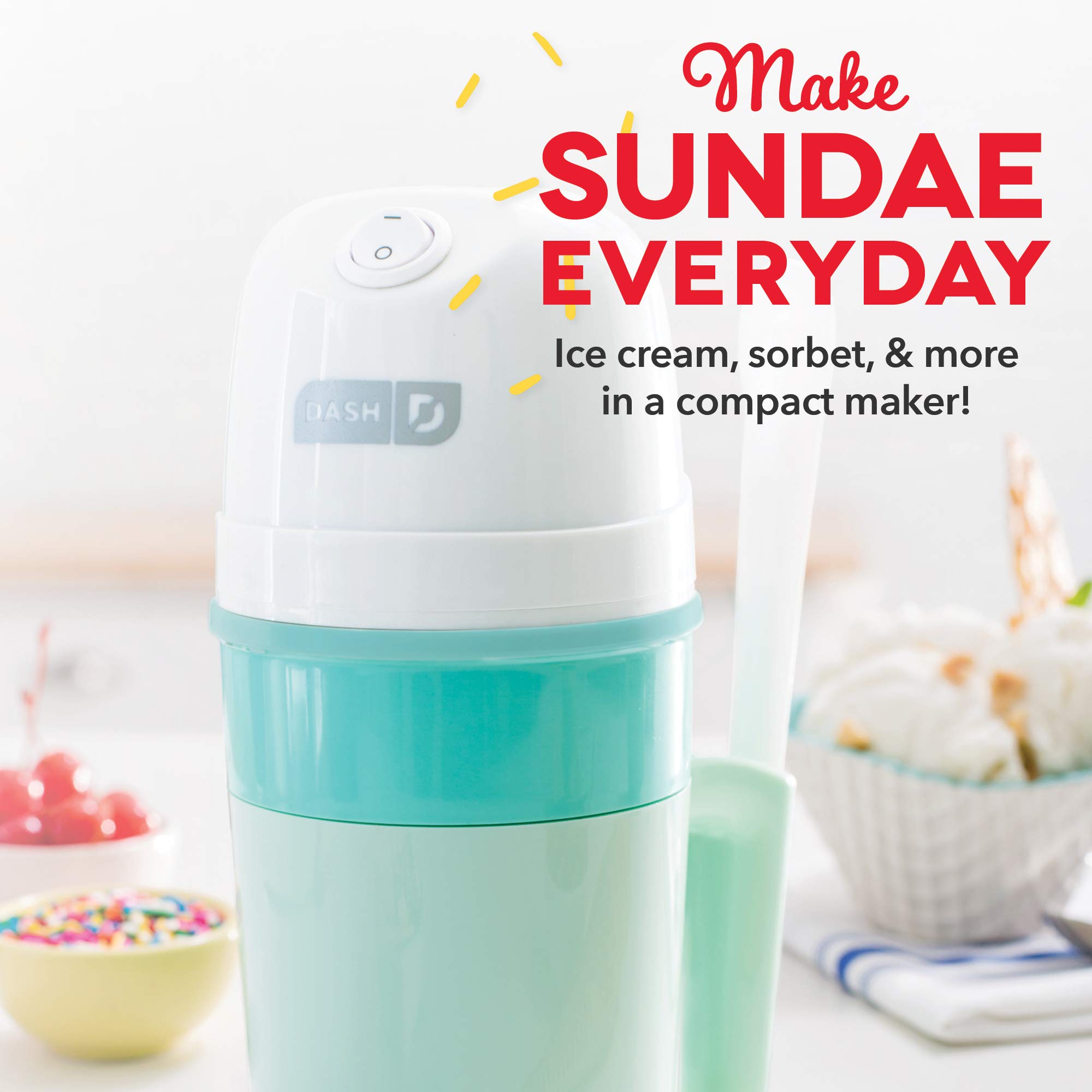 DASH My Pint Electric Ice Cream Maker & Mini Waffle Maker Set in Aqua - Perfect for Homemade Ice Cream and Waffles at Home, Parties, and Gifts