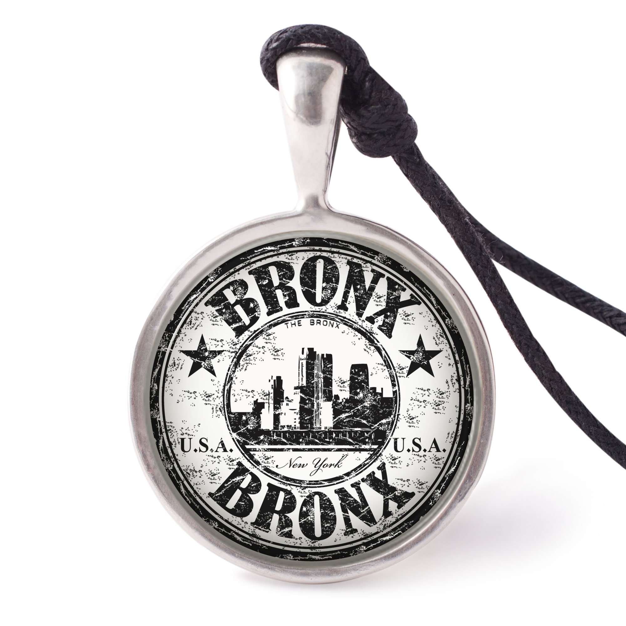 Vietguild's American City Necklace Pendants - Pewter Silver Charm Jewelry for Travel Lovers & Souvenir Collectors