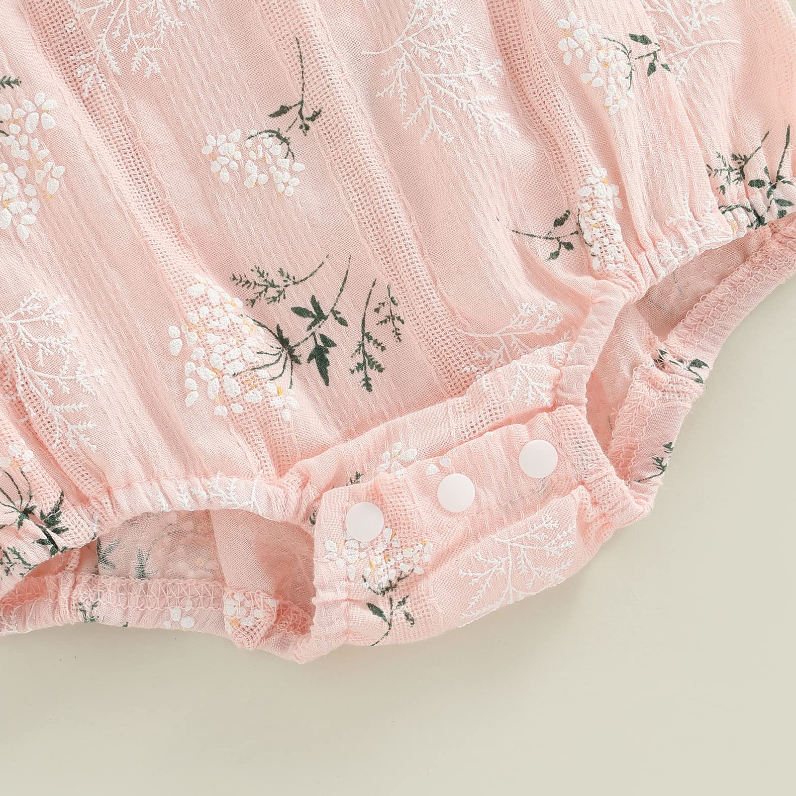 Adorable Newborn Baby Girl Romper Outfit - Lace Flutter Sleeve Floral Bodysuit One-Piece Summer Clothes | Perfect for Photoshoots, Parties & Everyday Wear