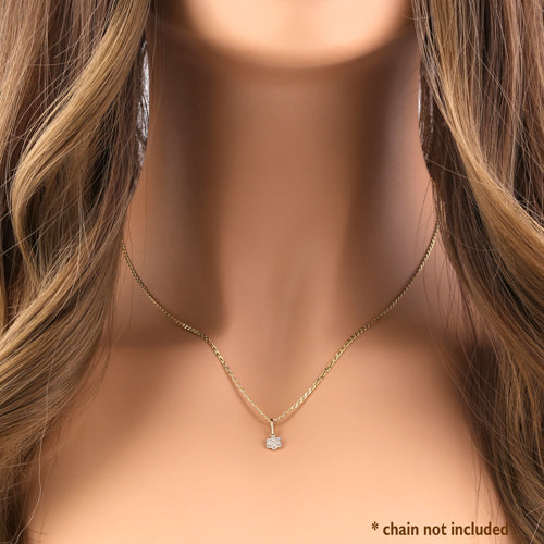 14K Yellow Gold Small Flower Cluster CZ Pendant Necklace for Women - Elegant Cubic Zirconia Floral Jewelry Gift for Birthday, Anniversary & Valentine's Day
