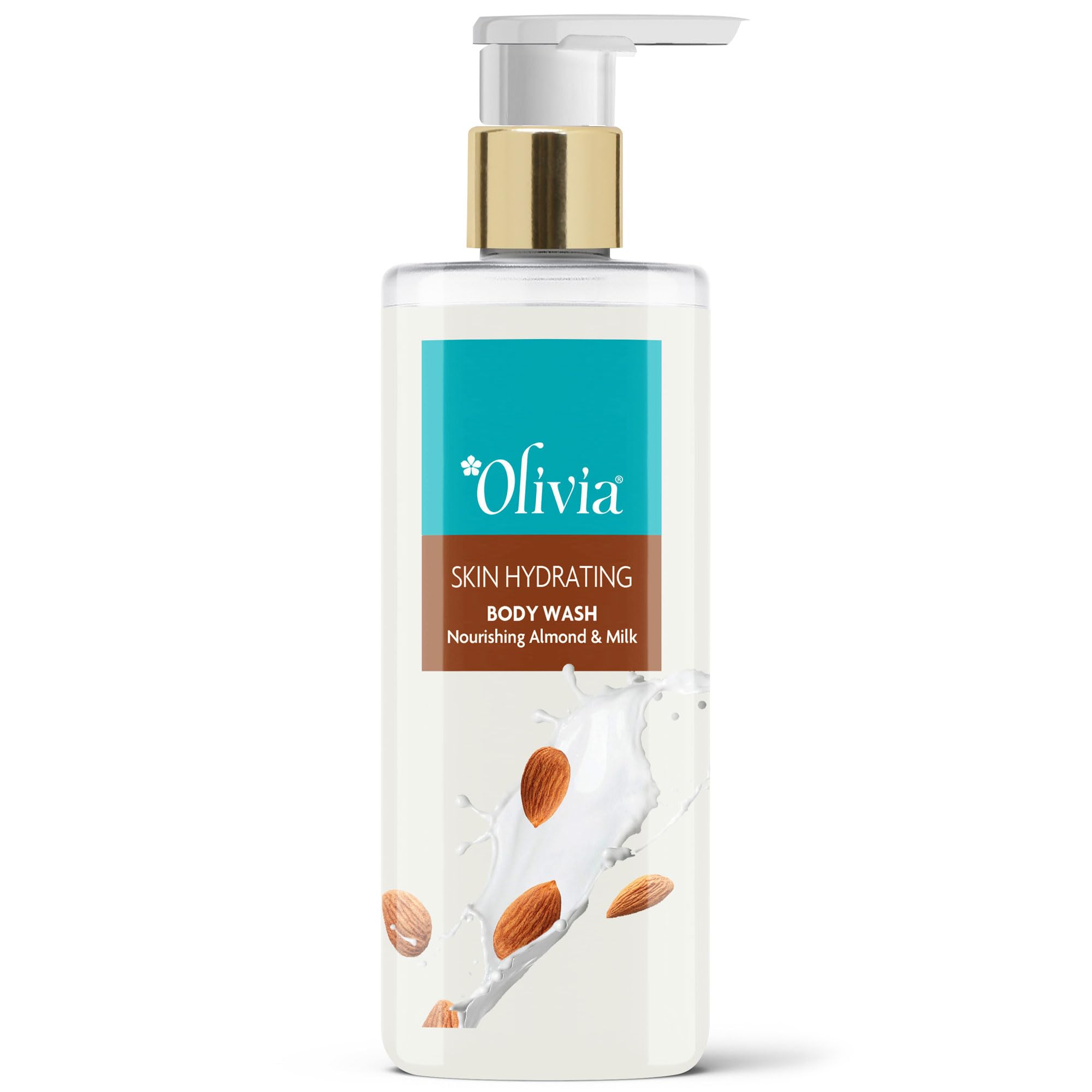 Olivia Hydrating Body Wash with Nourishing Almond Milk - 250ml Paraben-Free, Silicone-Free Shower Gel for Dry Skin - Perfect for Daily Moisturizing & Sensitive Skin Care