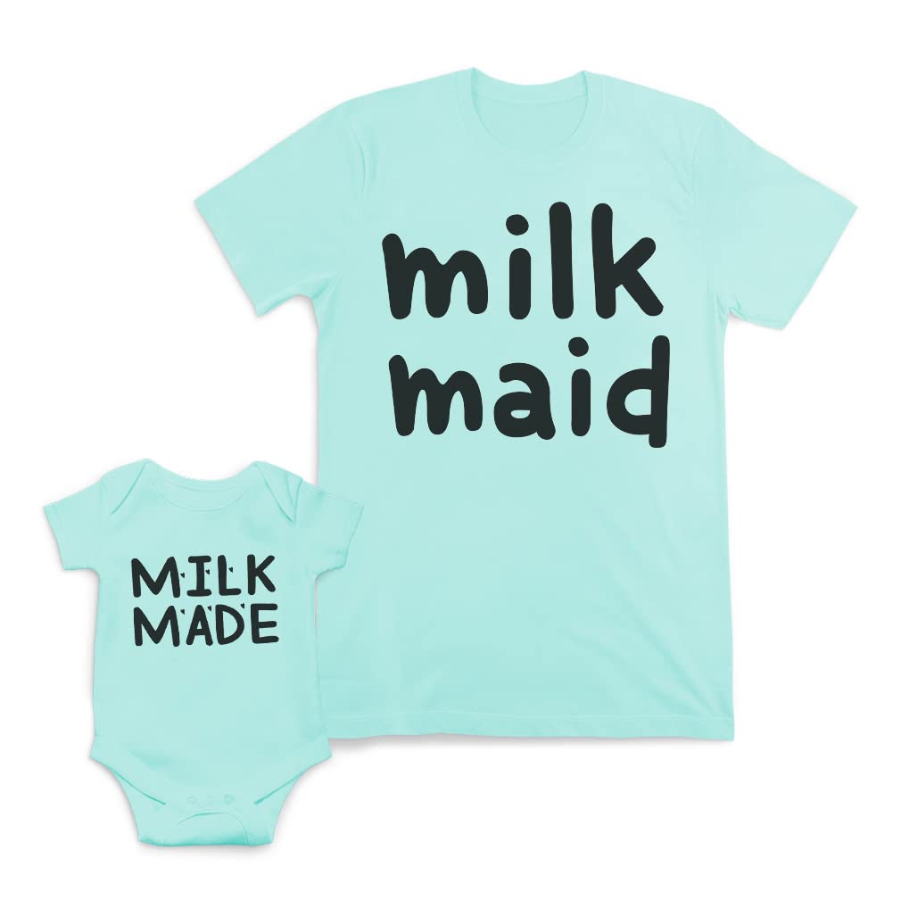Mothers Day Mom and Baby Matching Outfits - 100% Cotton Milkmaid Style Dresses | Perfect for Family Photos, Special Occasions & Mother's Day Gifts