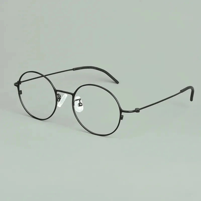 Aimee Unisex Full Rim Round Titanium Eyeglasses Frame 14502 - Lightweight Durable Glasses for Men & Women, Perfect for Reading, Work, and Everyday Use