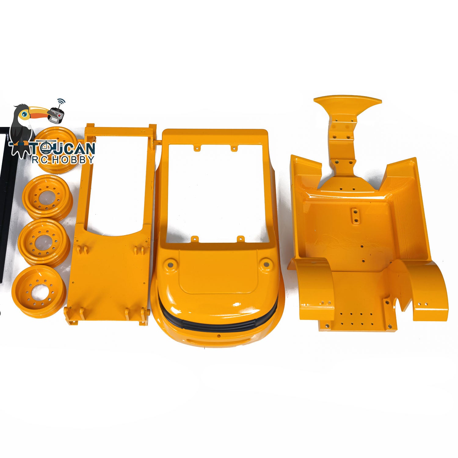 1/14 Scale LESU RC Forklift Kit - Metal Painted Unassembled Model with Warning Lights, Sound System & Electronic Servo Motor - DIY Construction Vehicle for Collectors & Hobbyists