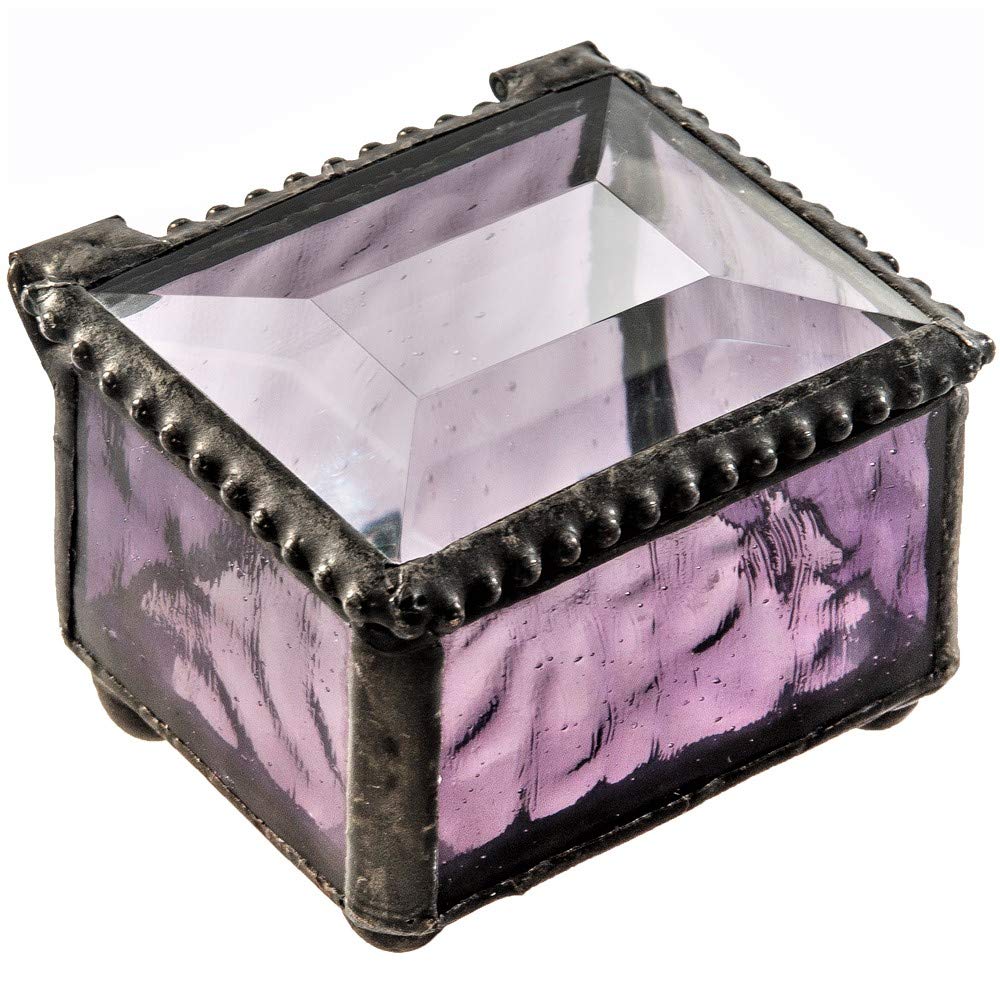 Purple Stained Glass Ring Box - Elegant Jewelry Gift Box for Engagement Rings, Wedding Bands & Keepsakes | Perfect for Proposals, Anniversaries & Special Occasions