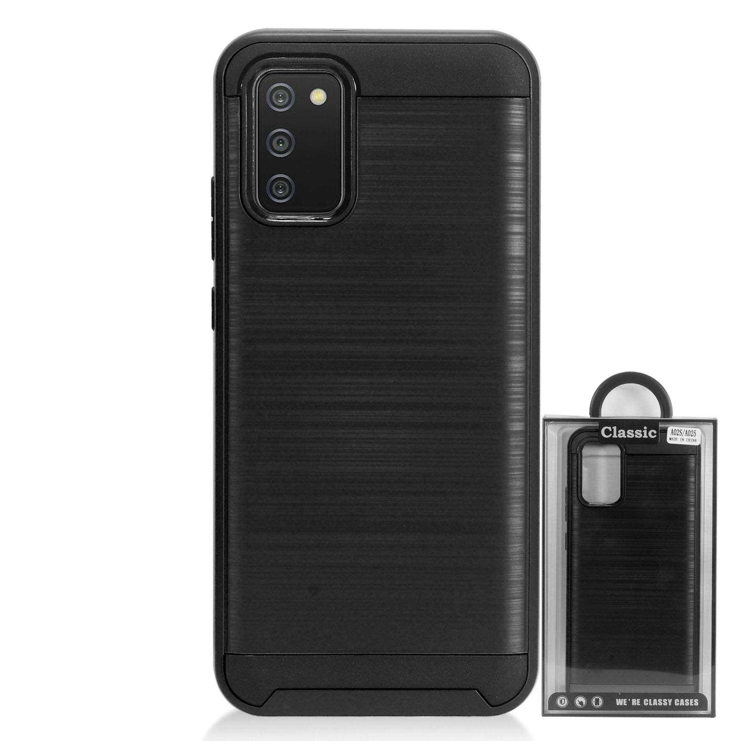 Samsung Galaxy A02S (SM-A025) Phone Case - Premium Brushed Style Protective Cover - CS3 Black - Perfect for Everyday Use & Travel Protection