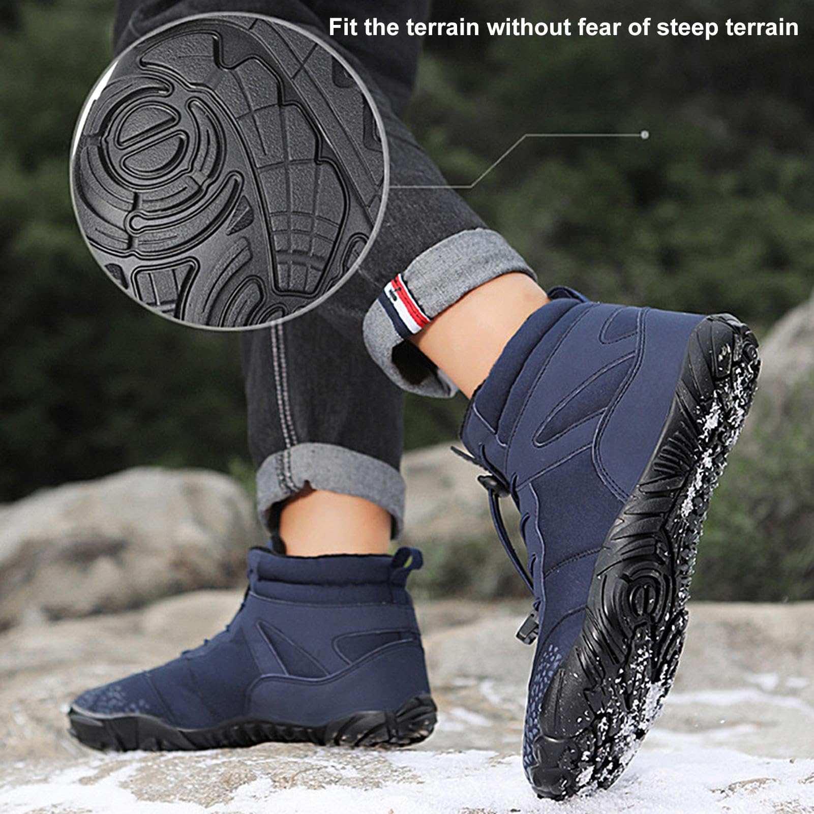 **Aznever Barefoot Trail Running Shoes for Men & Women - Winter Hiking Shoes with Arch Support for Trekking, Climbing & Outdoor Sports - Lightweight & Comfortable for Balance Training (Blue)**    *Perfect for Trail Running, Hiking Adventures & Natural Movement Training*