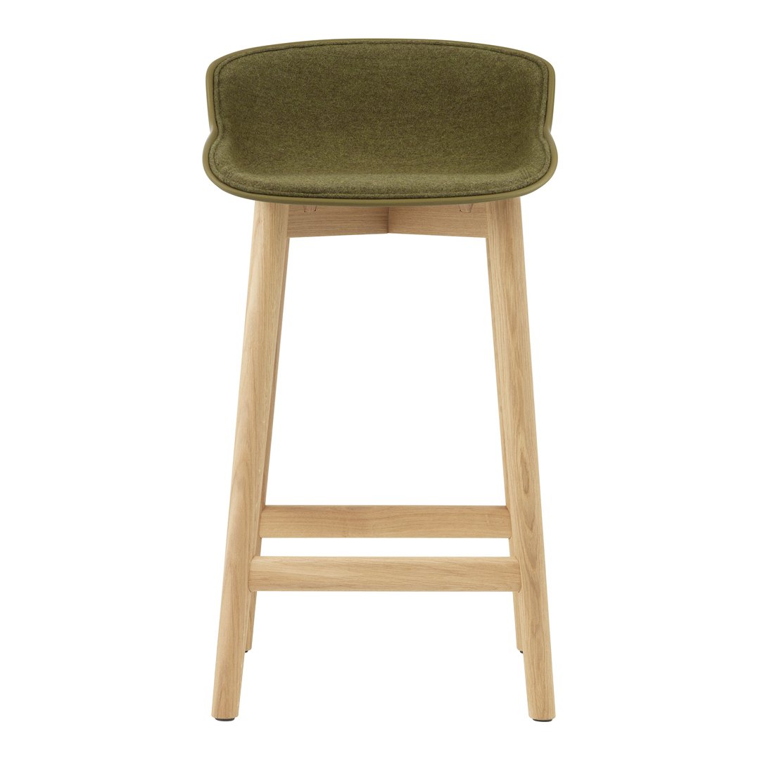 Premium Hyg Counter Stool with Front Upholstered Seat and Wood Base - Perfect for Kitchen Islands, Bars & Breakfast Nooks